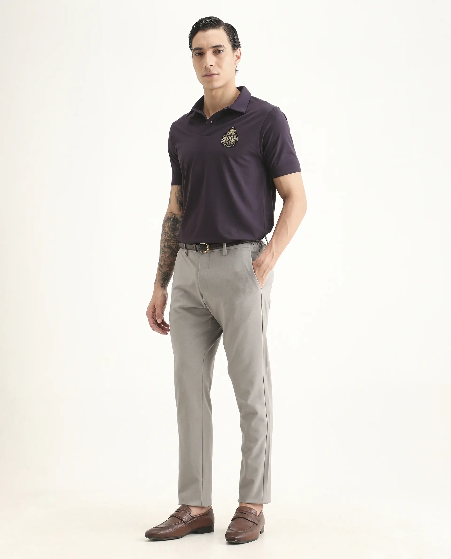 Rare Rabbit Men's Travel-Ss26 Beige Polyester Fabric Button And Zip Closure Closure Plain Trouser - Image 6