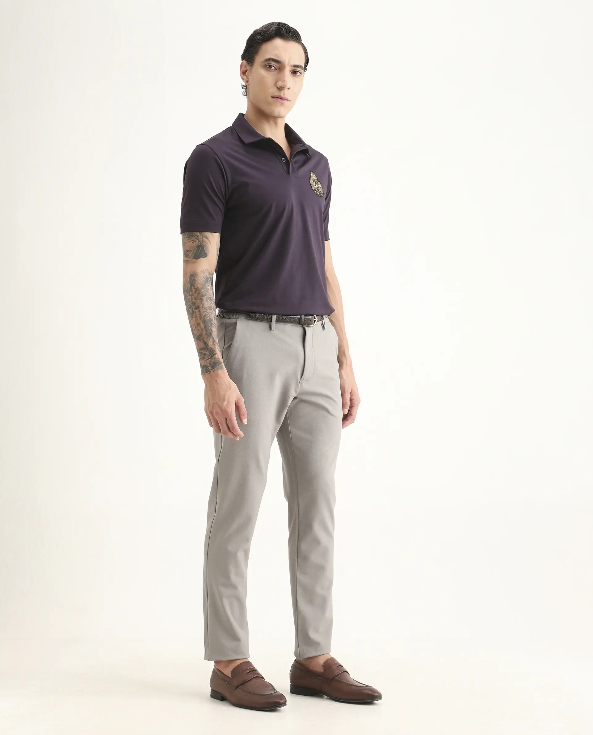 Rare Rabbit Men's Travel-Ss26 Beige Polyester Fabric Button And Zip Closure Closure Plain Trouser - Image 7