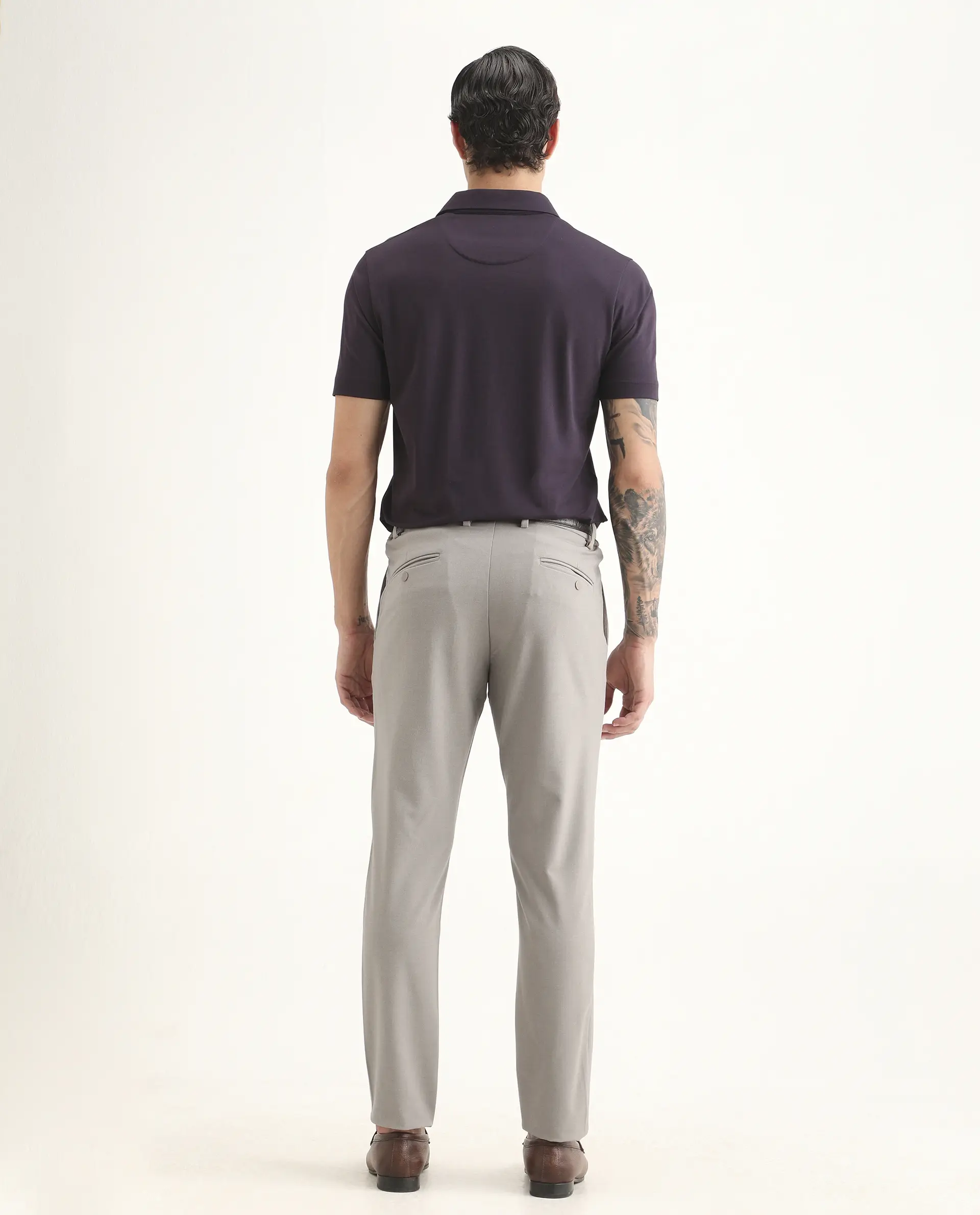 Rare Rabbit Men's Travel-Ss26 Beige Polyester Fabric Button And Zip Closure Closure Plain Trouser - Image 8