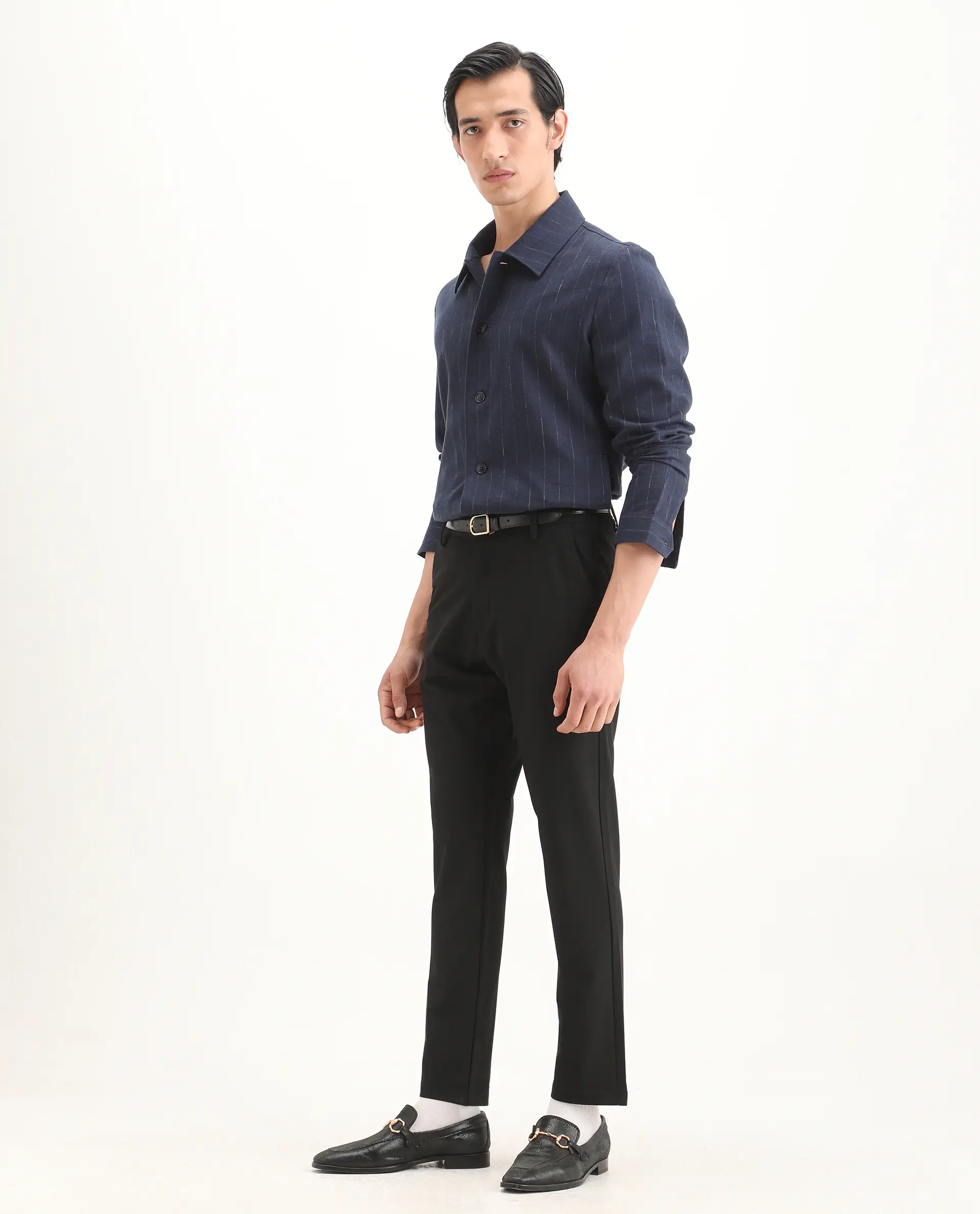Rare Rabbit Men's Travel-Ss26 Black Polyester Fabric Button And Zip Closure Closure Plain Trouser - Image 4
