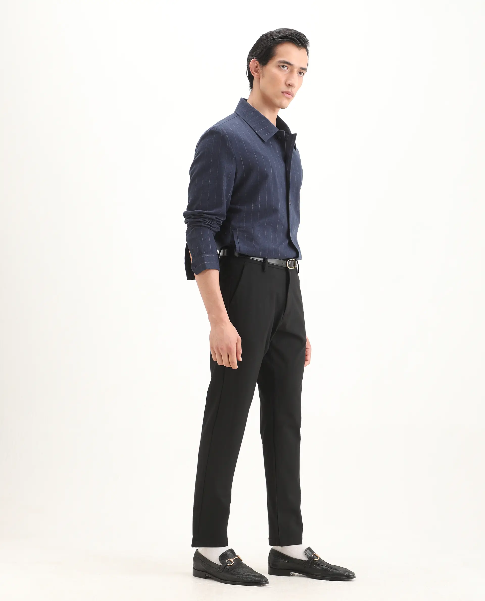 Rare Rabbit Men's Travel-Ss26 Black Polyester Fabric Button And Zip Closure Closure Plain Trouser - Image 5