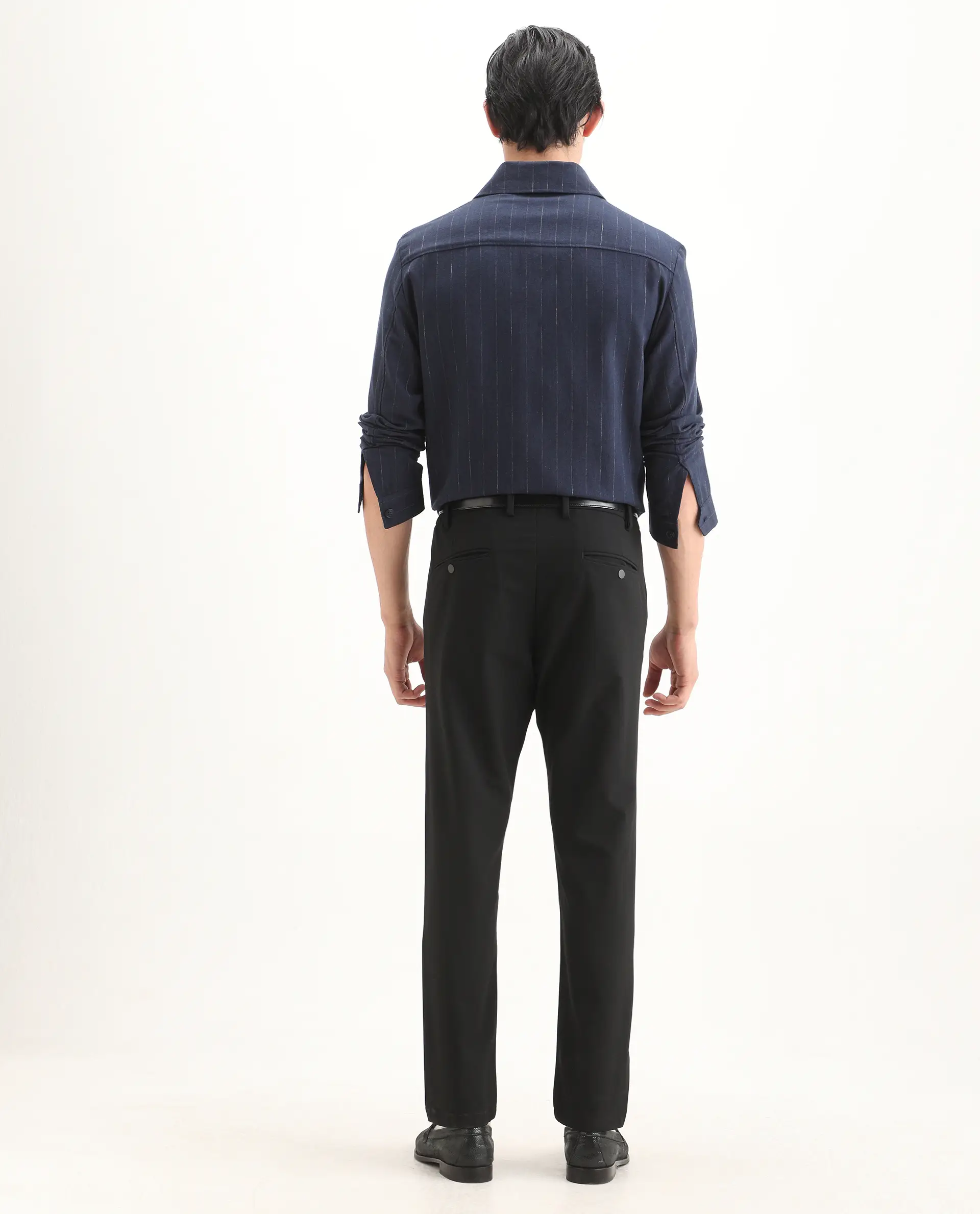 Rare Rabbit Men's Travel-Ss26 Black Polyester Fabric Button And Zip Closure Closure Plain Trouser - Image 7