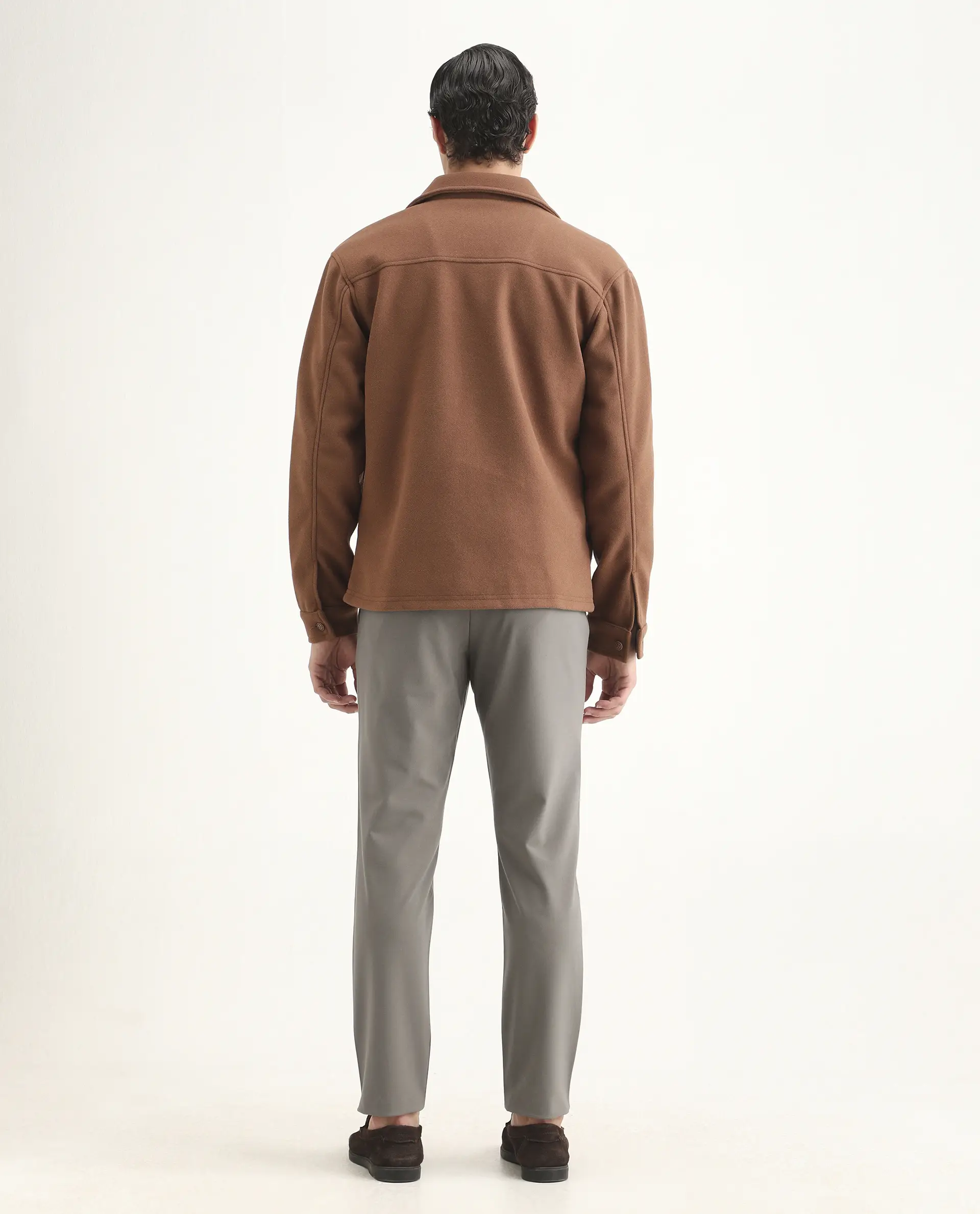 Rare Rabbit Men's Travel-Ss26 Dark Beige Polyester Fabric Button And Zip Closure Closure Plain Trouser - Image 7