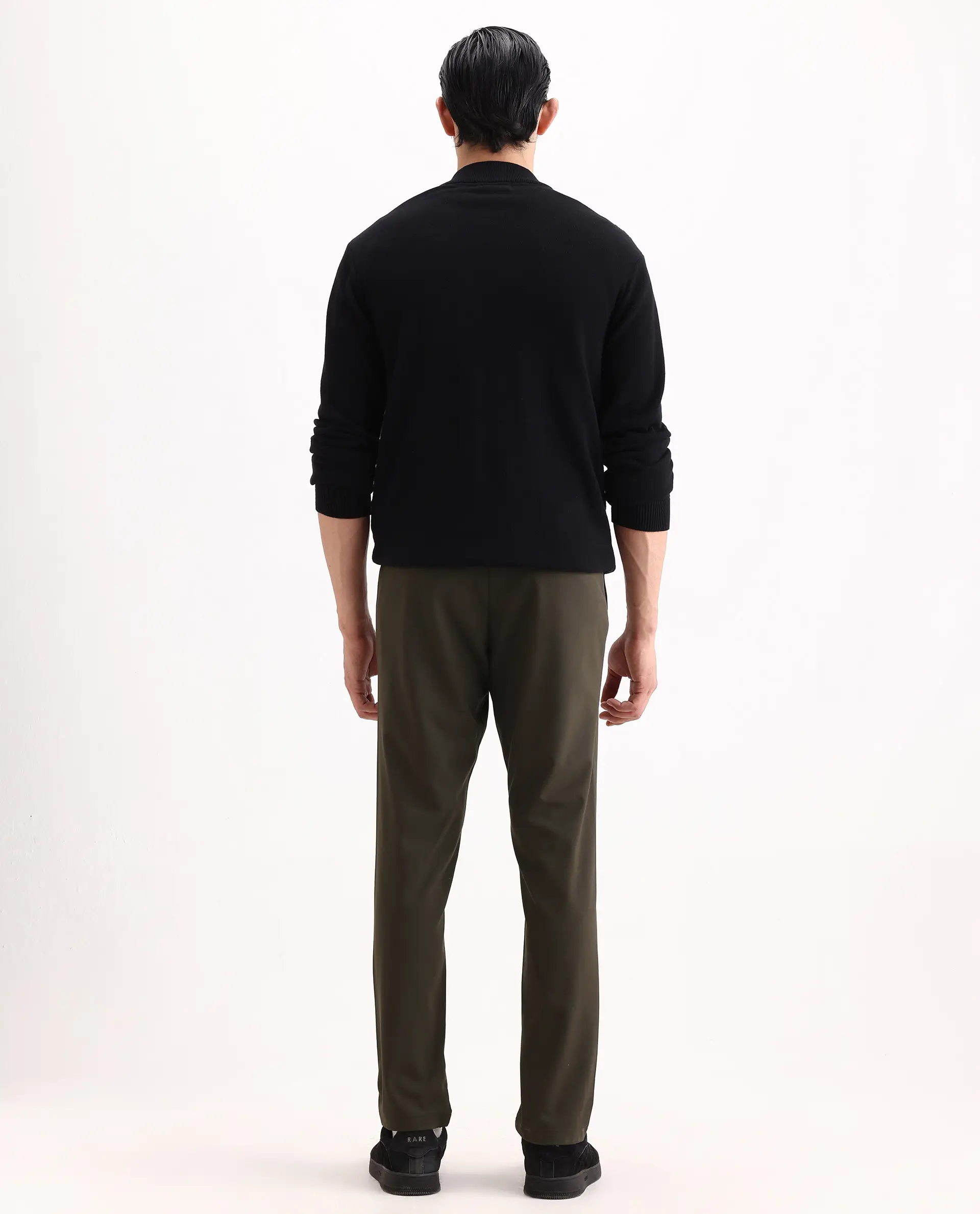 Rare Rabbit Men's Travel-Ss26 Dark Olive Polyester Fabric Button And Zip Closure Closure Plain Trouser - Image 10