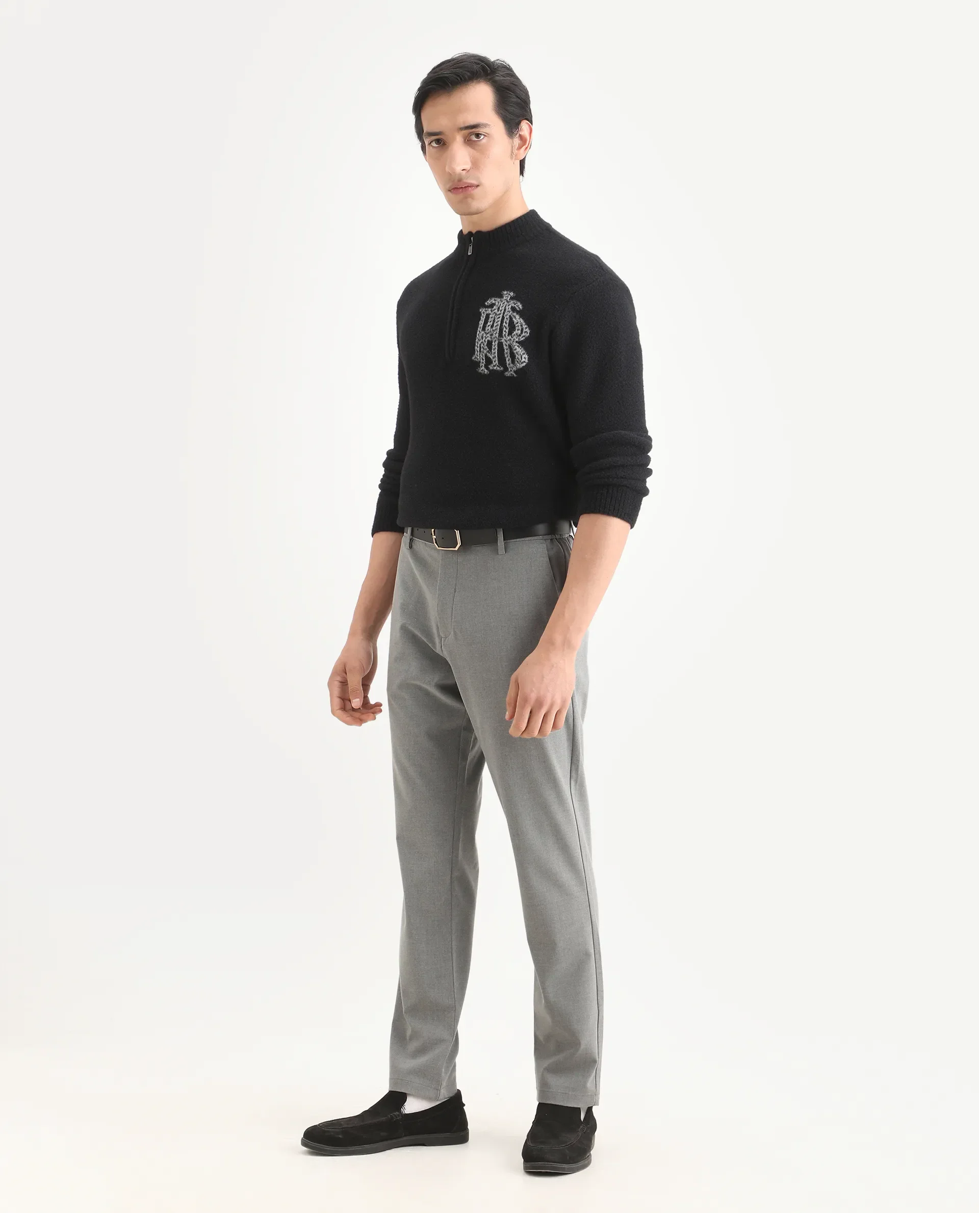 Rare Rabbit Men's Travel-Ss26 Grey Polyester Fabric Button And Zip Closure Closure Plain Trouser - Image 5