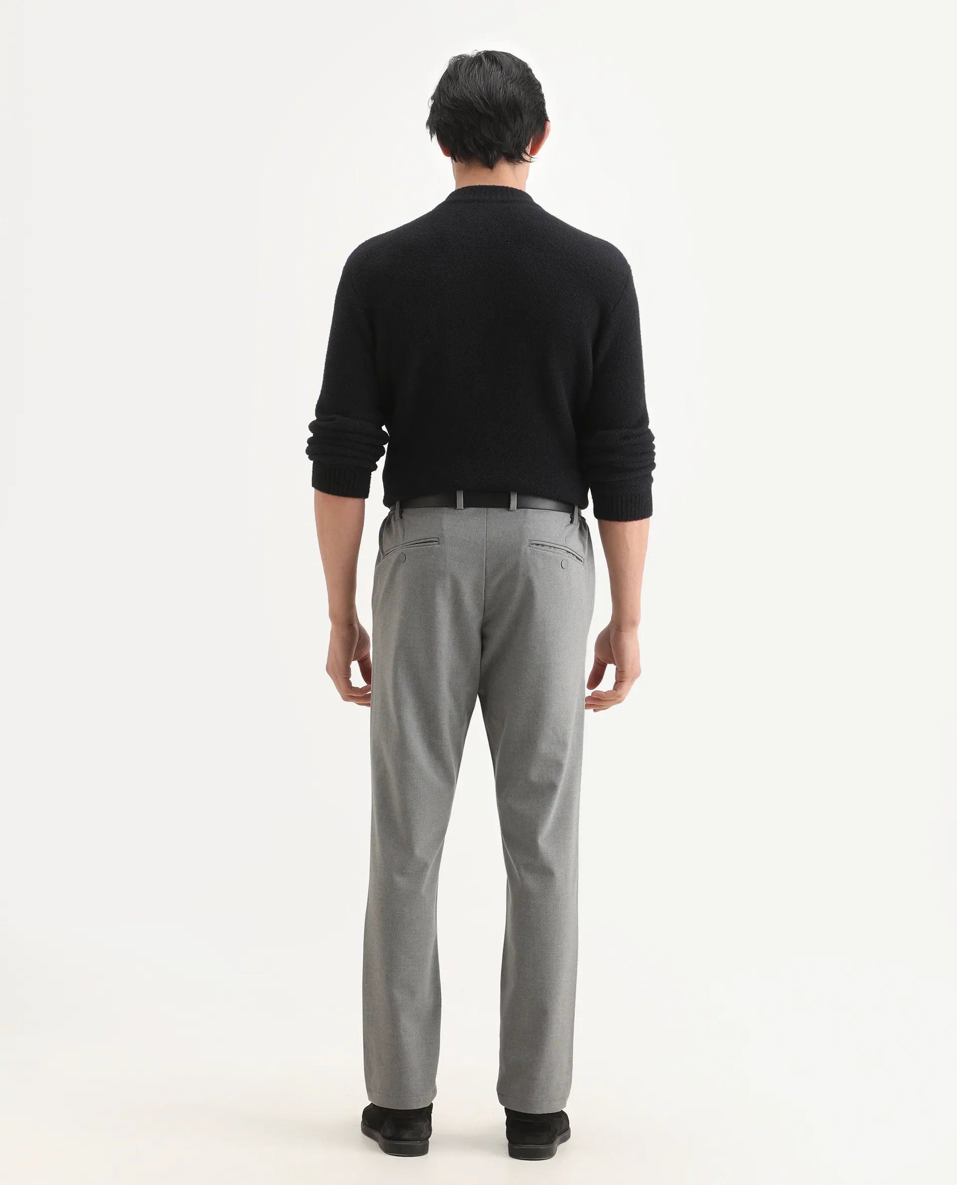 Rare Rabbit Men's Travel-Ss26 Grey Polyester Fabric Button And Zip Closure Closure Plain Trouser - Image 7