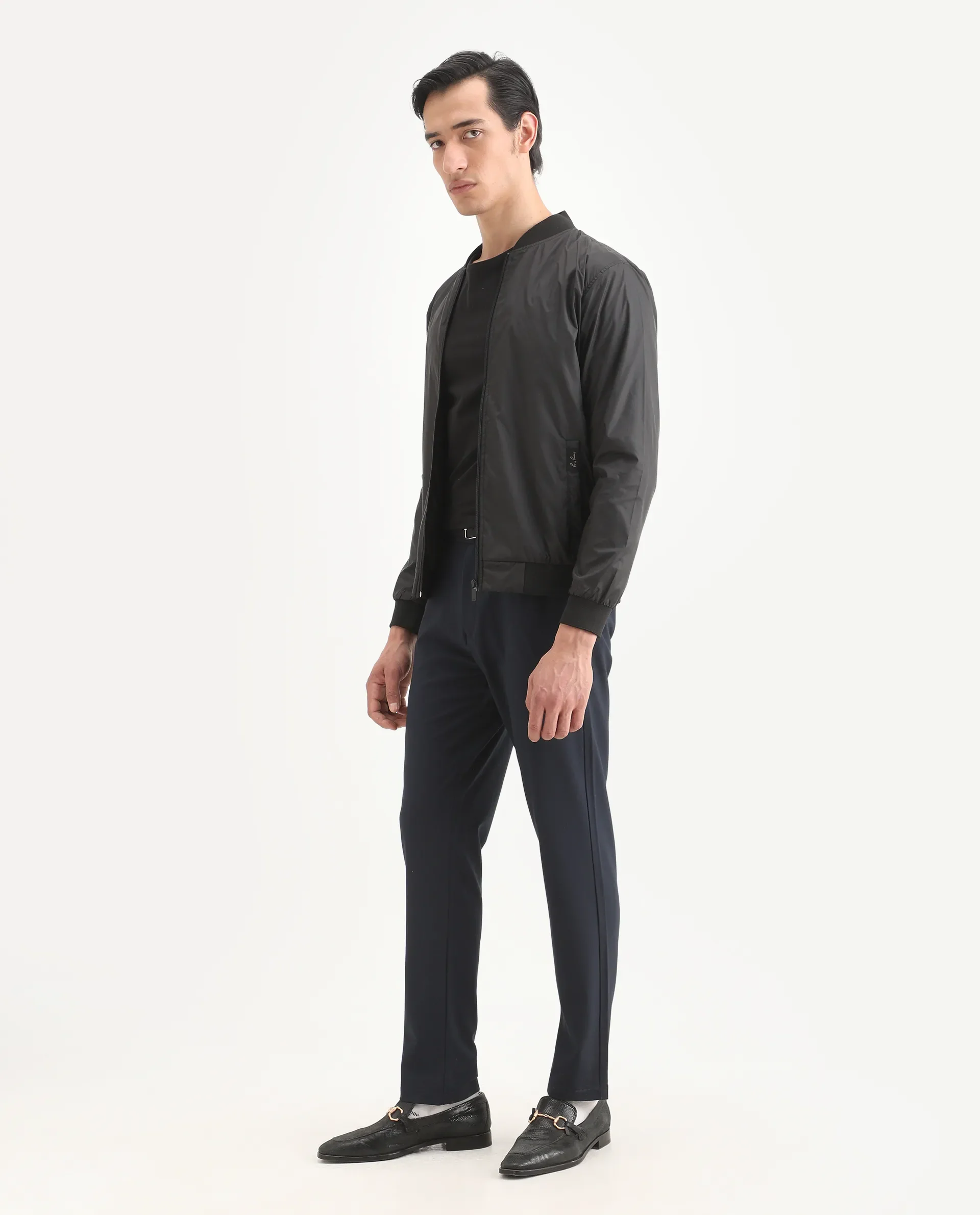 Rare Rabbit Men's Travel-Ss26 Navy Polyester Fabric Button And Zip Closure Closure Plain Trouser - Image 5