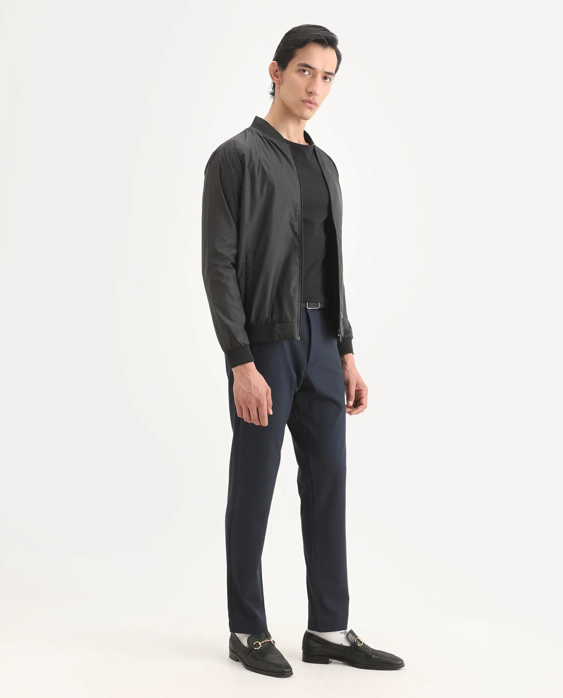 Rare Rabbit Men's Travel-Ss26 Navy Polyester Fabric Button And Zip Closure Closure Plain Trouser - Image 6