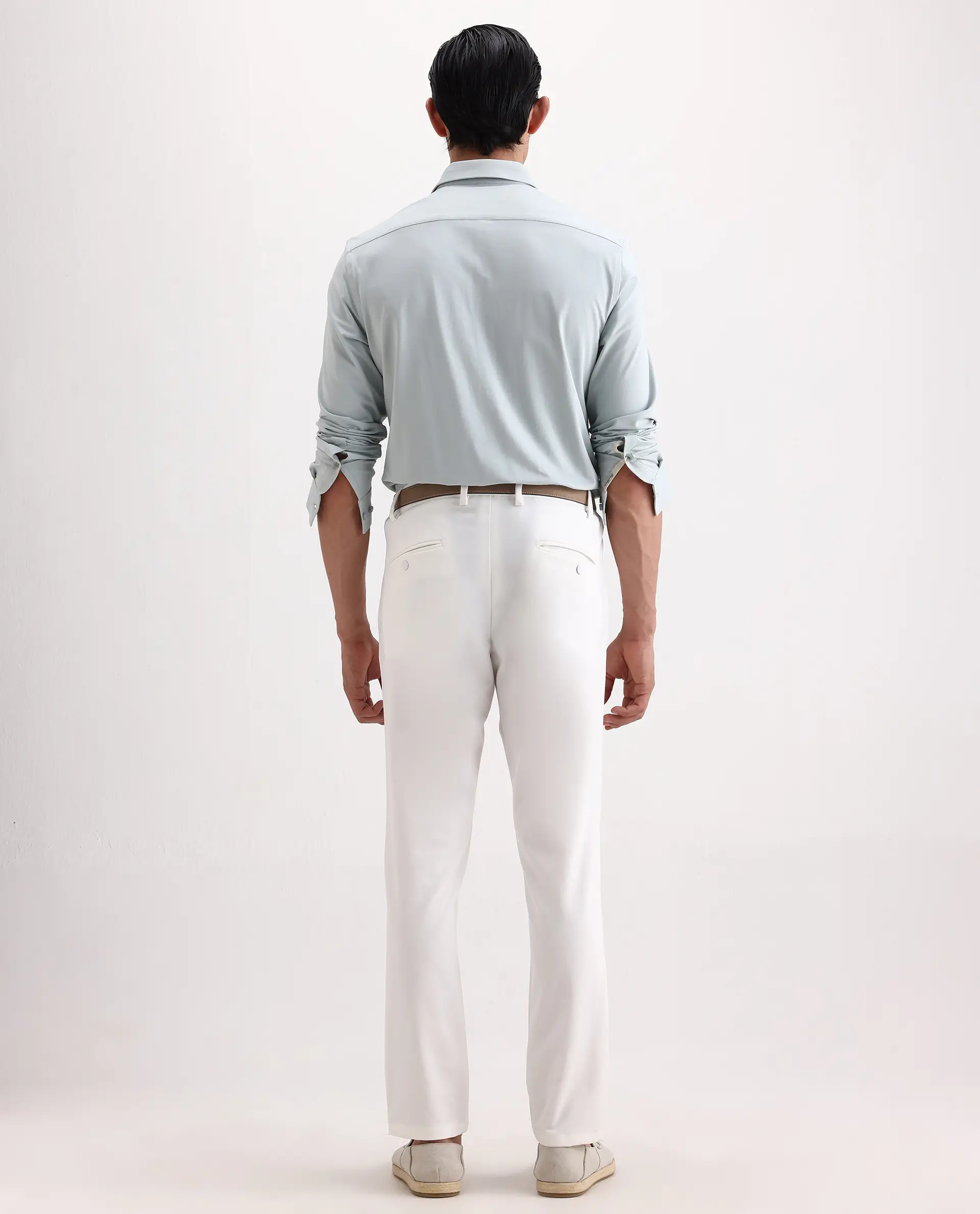 Rare Rabbit Men's Travel-Ss26 White Polyester Fabric Button And Zip Closure Closure Plain Trouser - Image 10