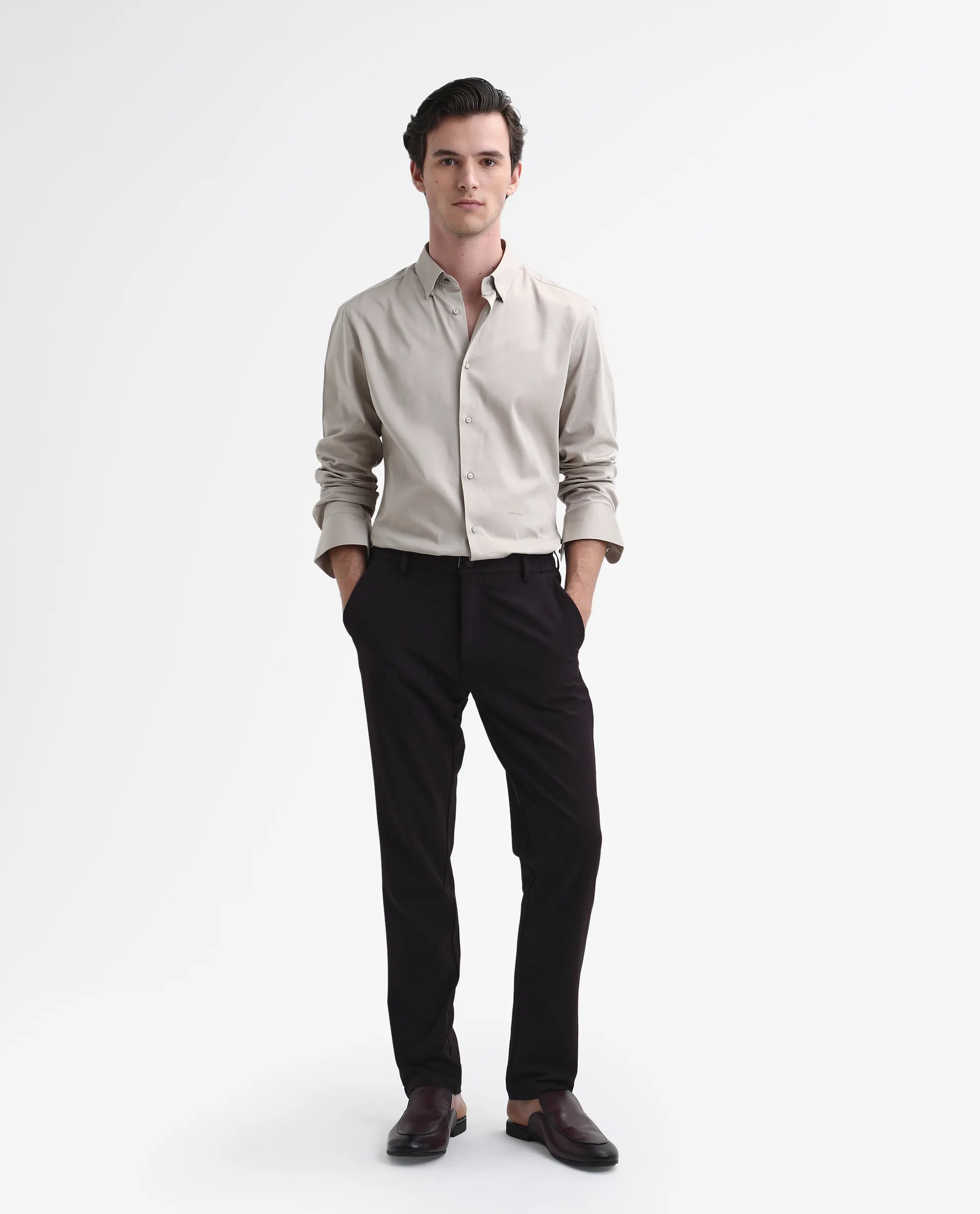 Rare Rabbit Men's Travel-Stk Maroon Polyester Blend Plain Regular Fit Trouser - Image 3
