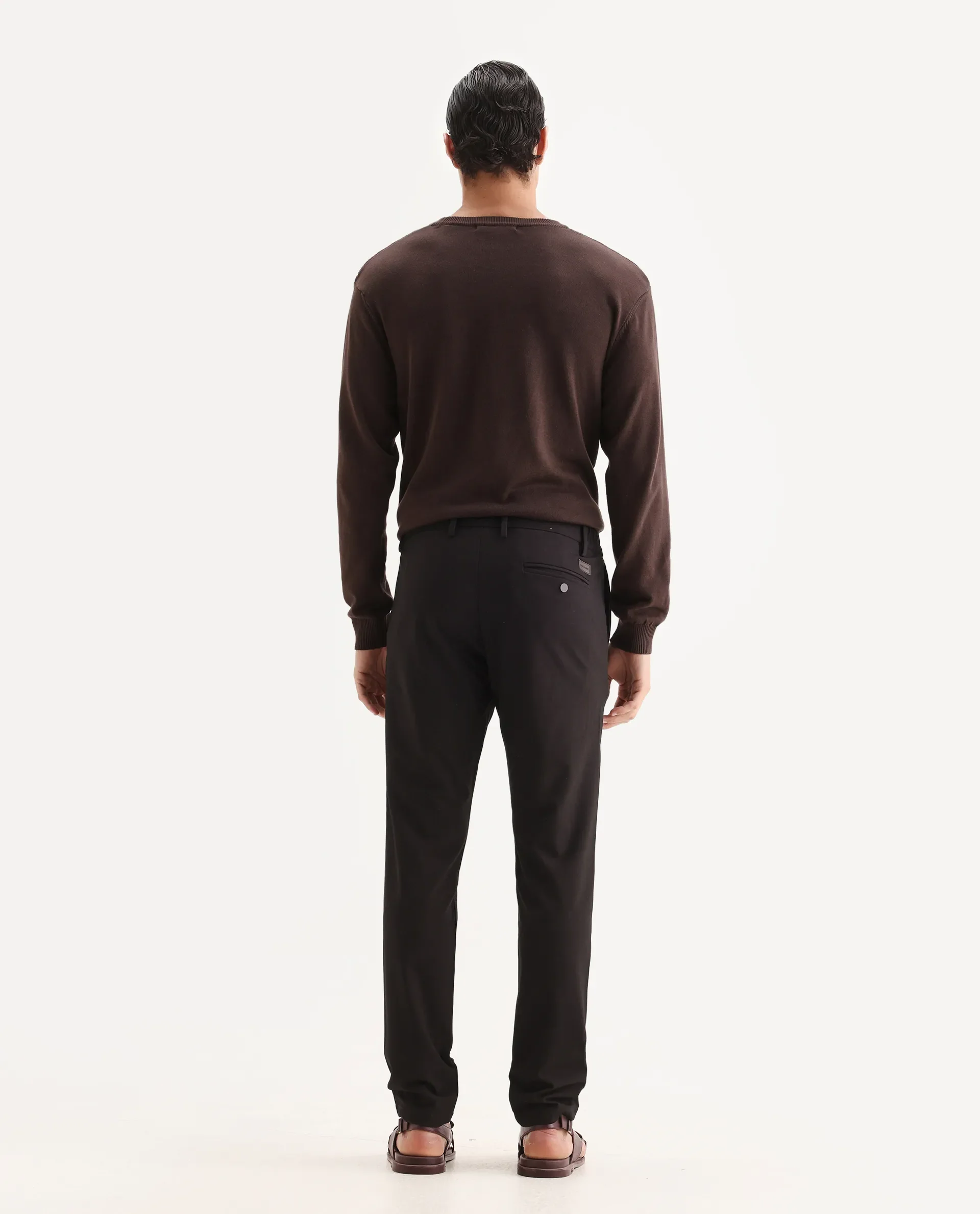 Rare Rabbit Men's Traveller Maroon Solid Mid-Rise Regular Fit Trouser - Image 8