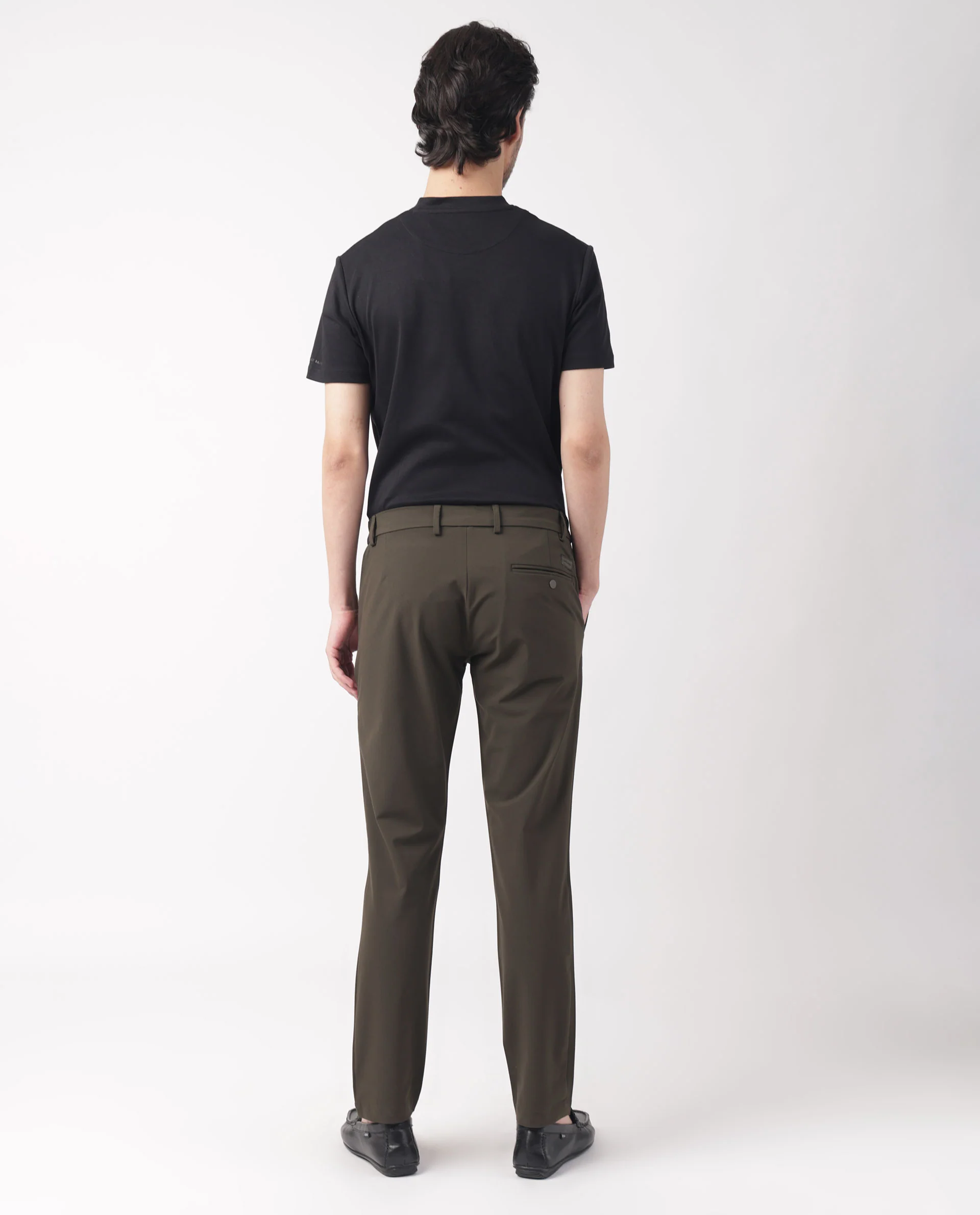 Rare Rabbit Men's Travellers Dark Olive Solid Mid-Rise Regular Fit Trouser - Image 8