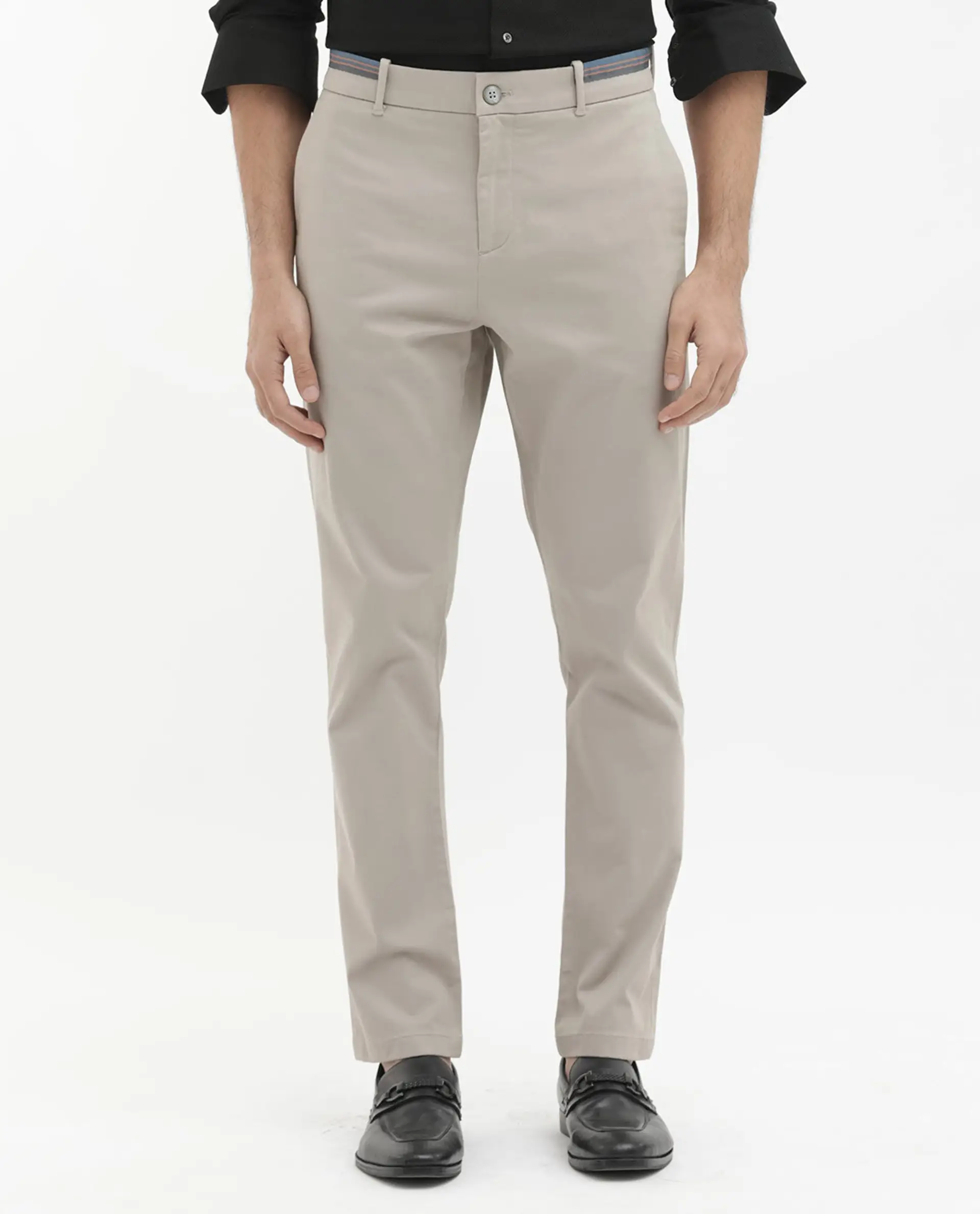 Rare Rabbit Men's Trello Beige Cotton Blend Plain Regular Fit Trouser - Image 11