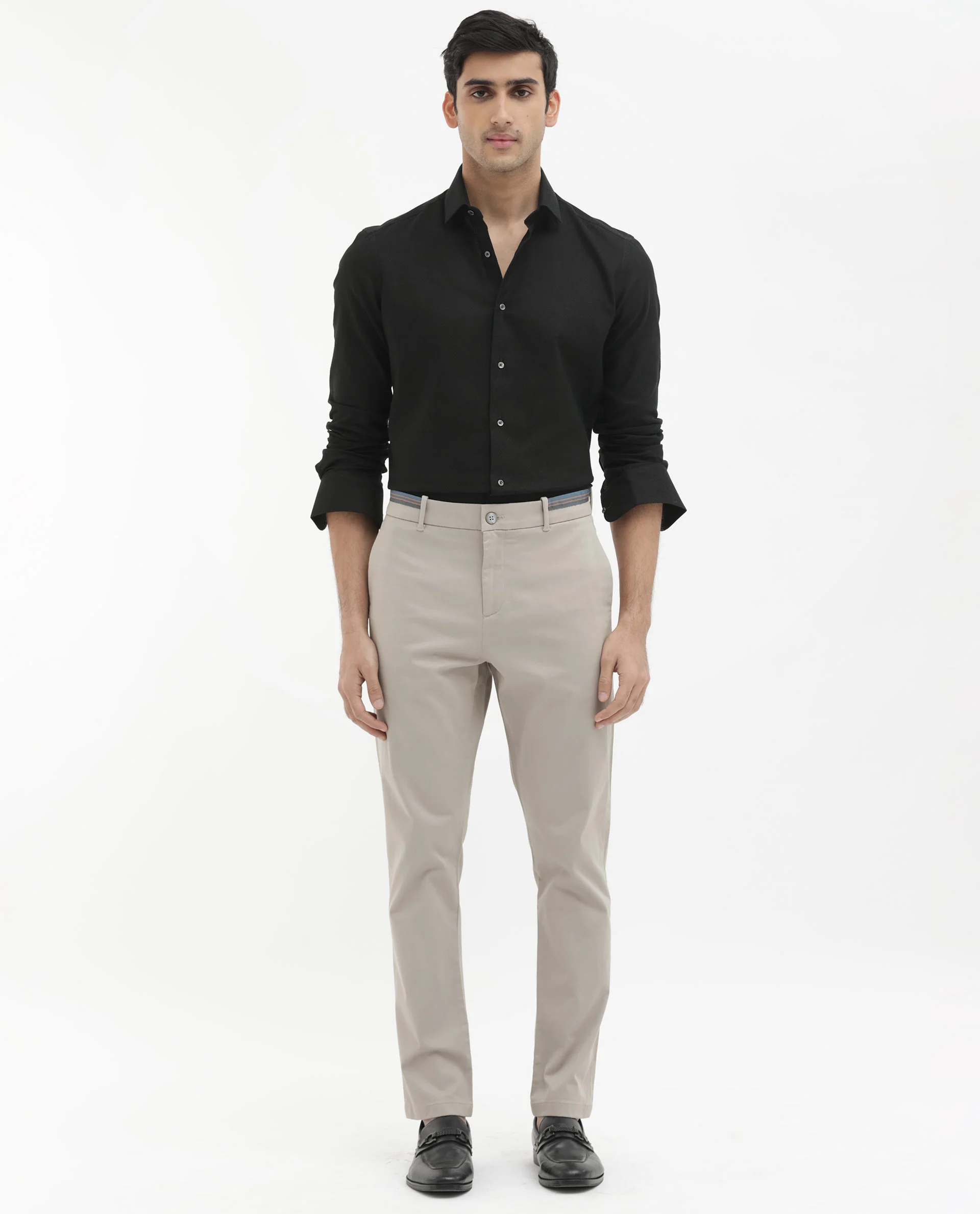 Rare Rabbit Men's Trello Beige Cotton Blend Plain Regular Fit Trouser - Image 2
