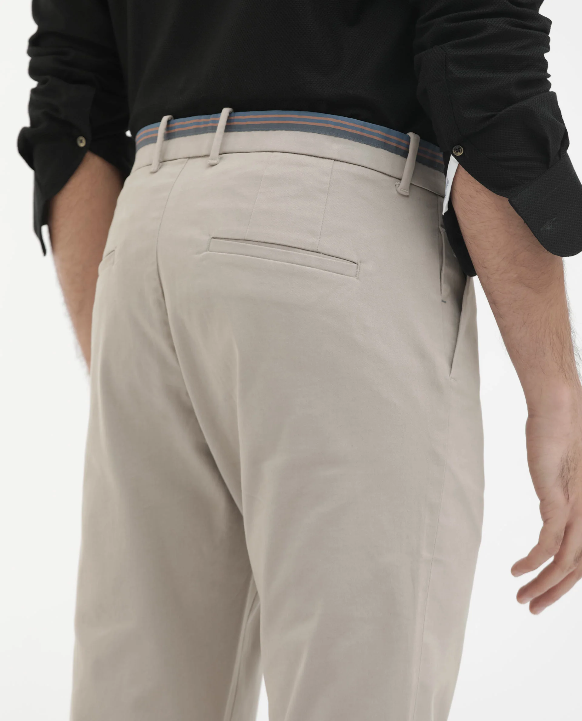 Rare Rabbit Men's Trello Beige Cotton Blend Plain Regular Fit Trouser - Image 5