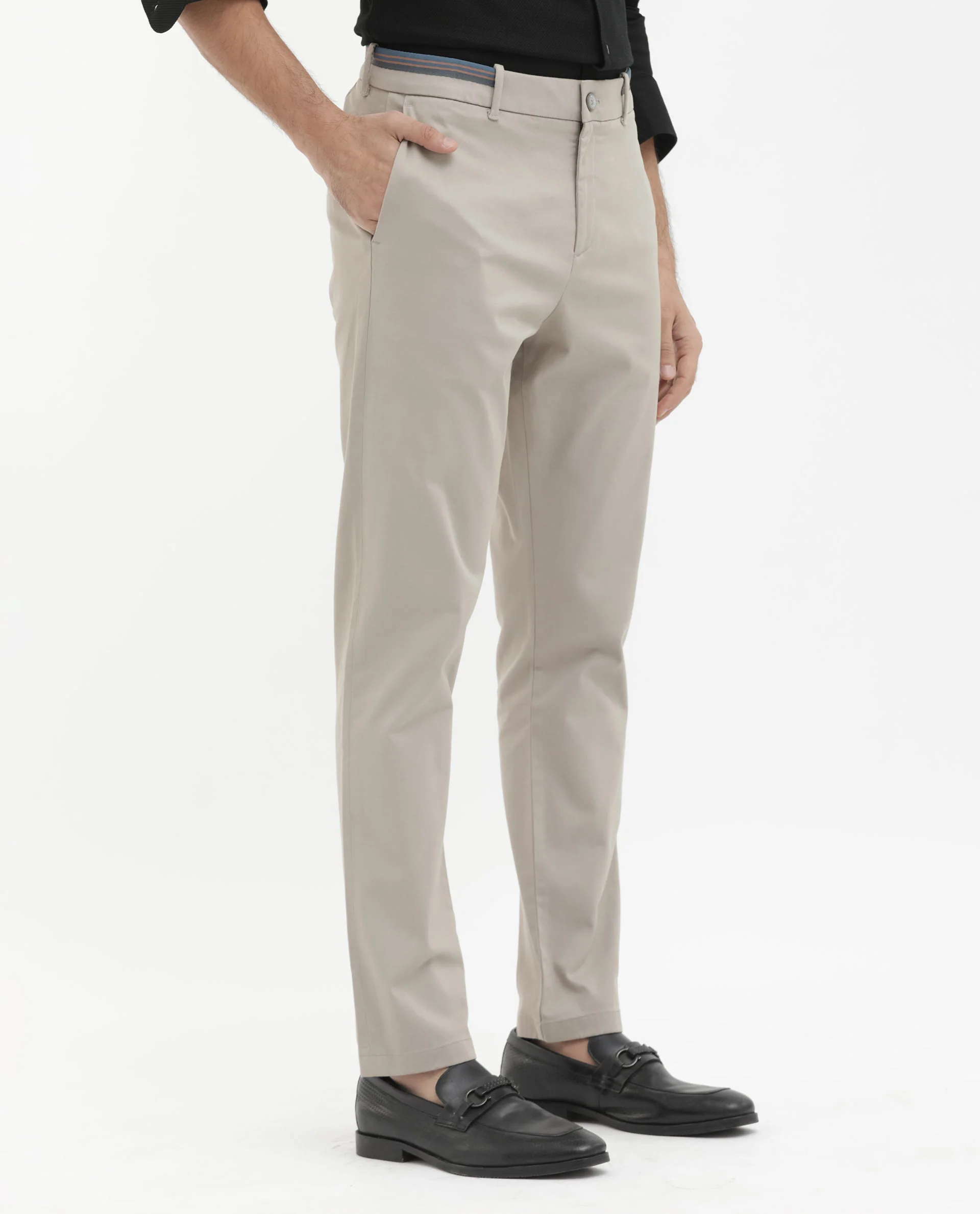 Rare Rabbit Men's Trello Beige Cotton Blend Plain Regular Fit Trouser - Image 7