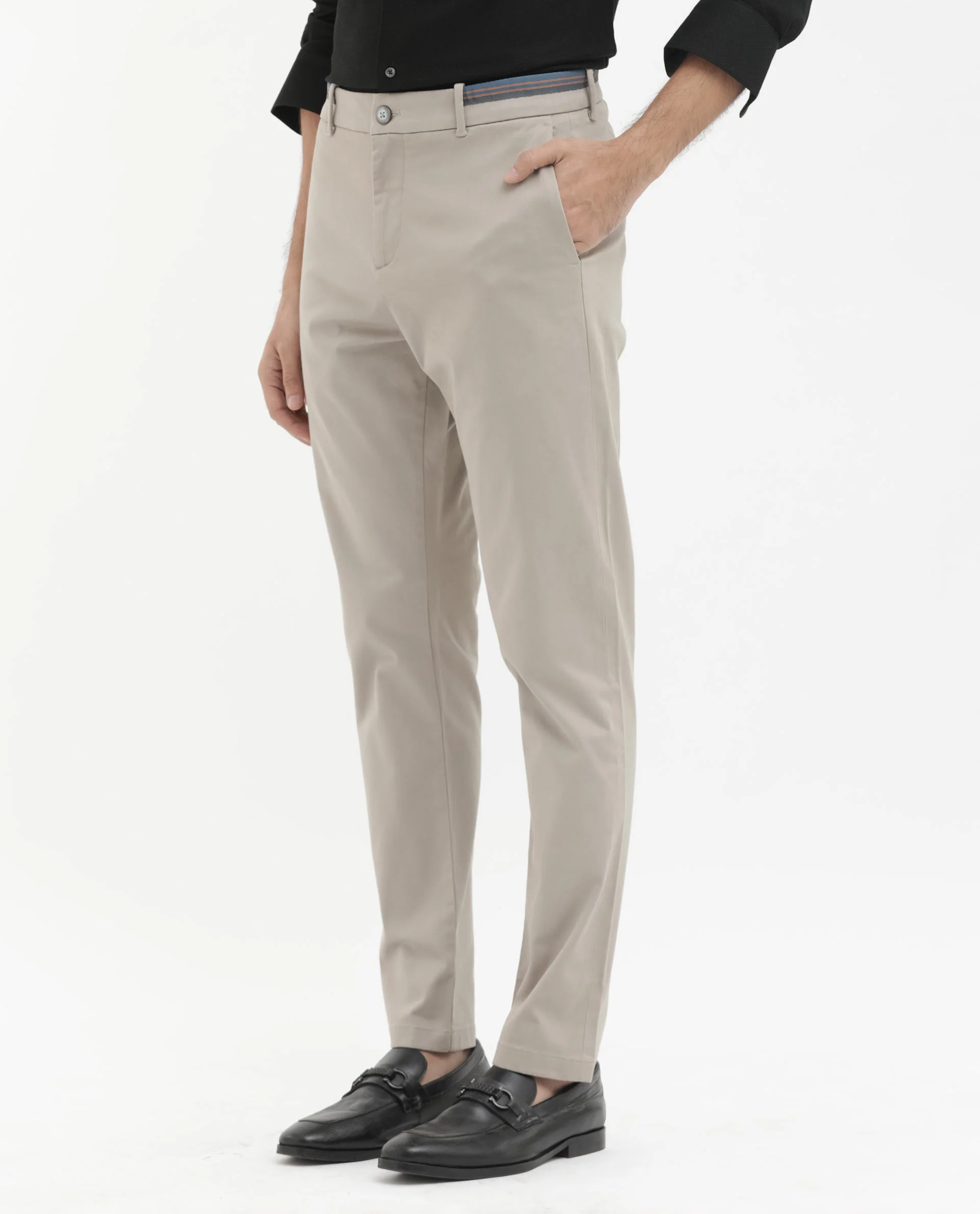 Rare Rabbit Men's Trello Beige Cotton Blend Plain Regular Fit Trouser - Image 8