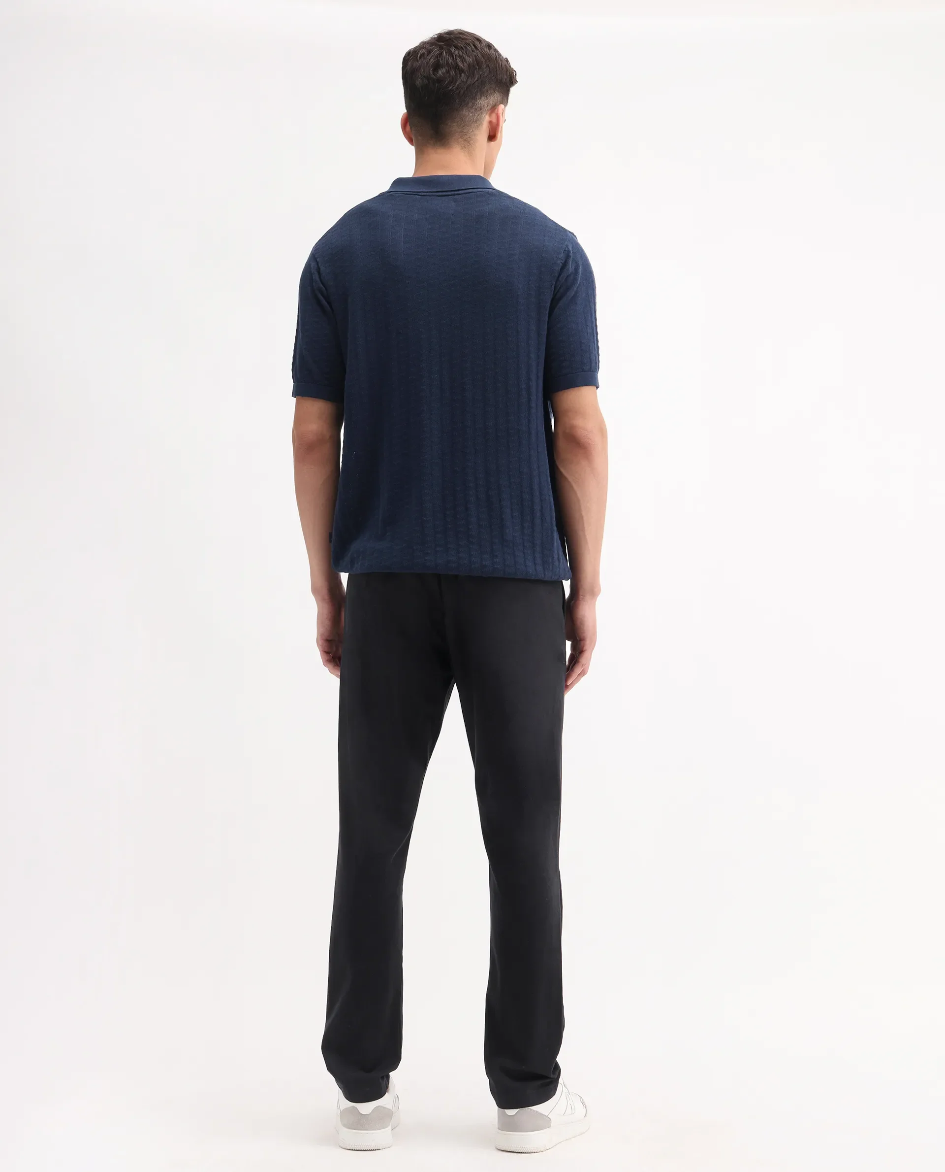 Rare Rabbit Men's Trello Black Cotton Blend Plain Regular Fit Trouser - Image 7