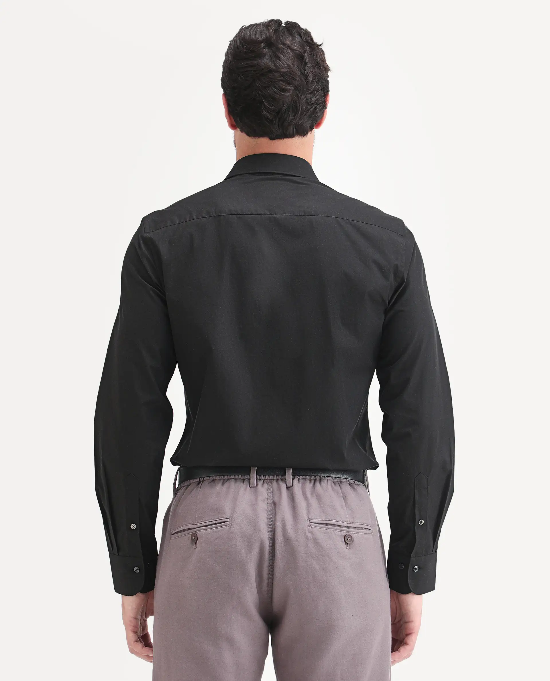 Rare Rabbit Men's Trev Black Cotton Fabric Full Sleeve Spread Collar Regular Striped Shirt - Image 7