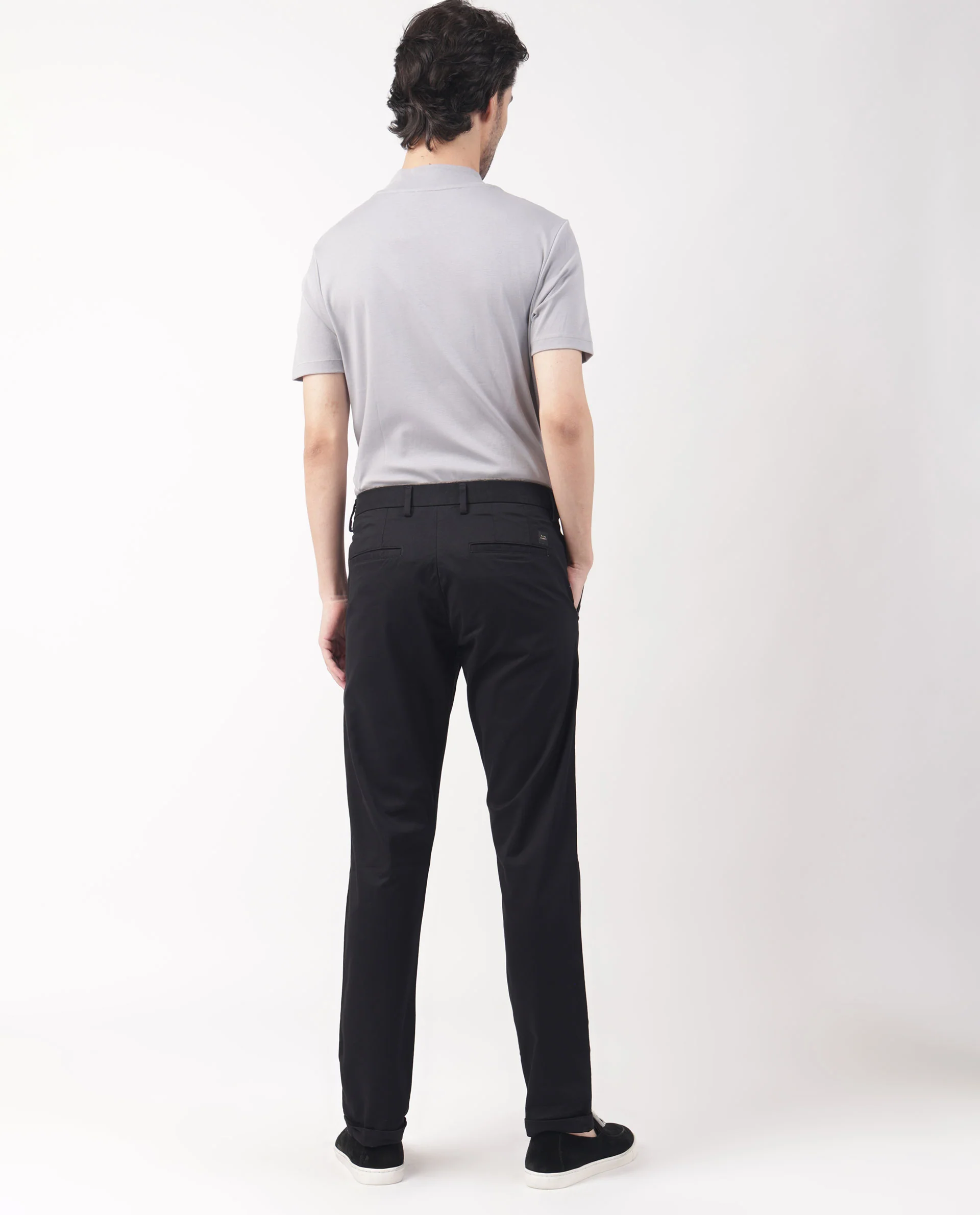 Rare Rabbit Men's Trews-1 Black Cotton Plain Slim Fit Trouser - Image 10