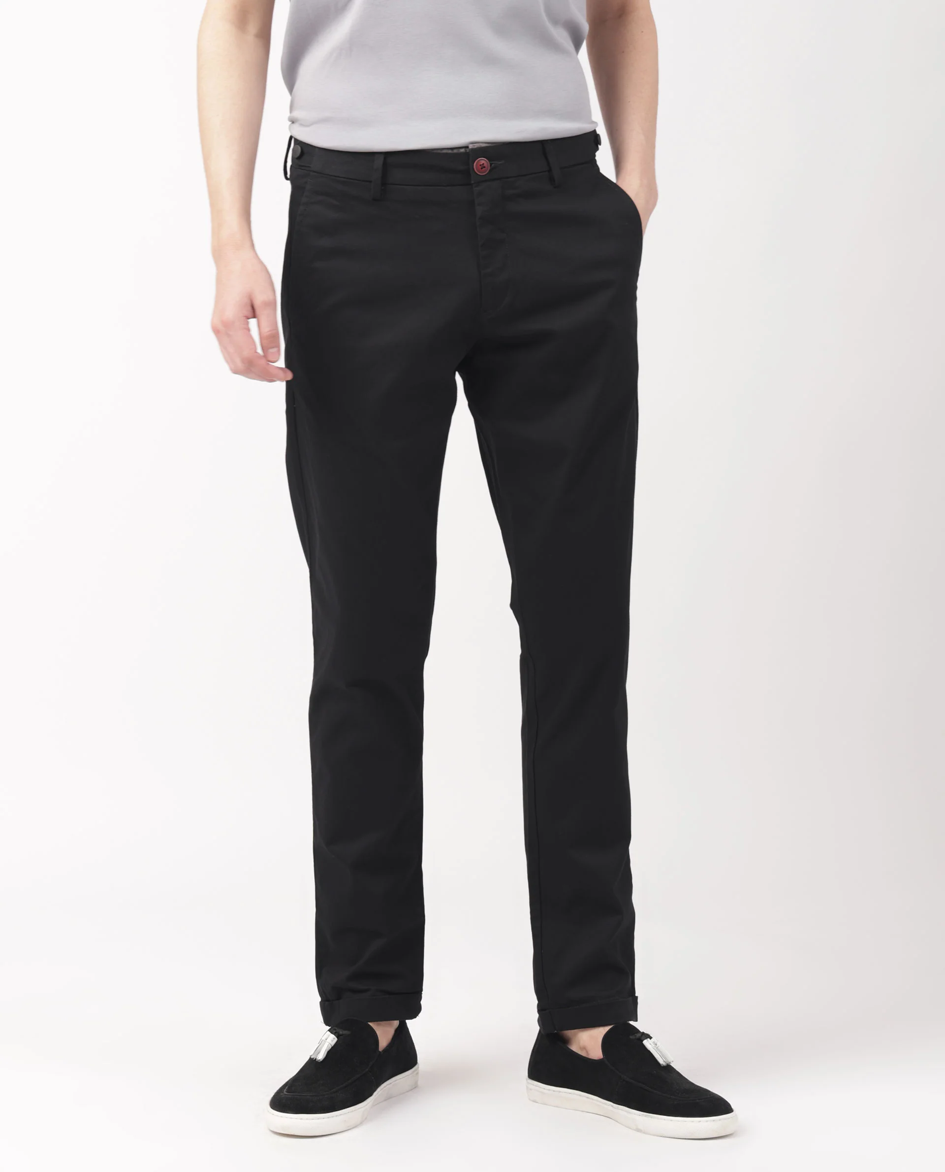 Rare Rabbit Men's Trews-1 Black Cotton Plain Slim Fit Trouser - Image 2