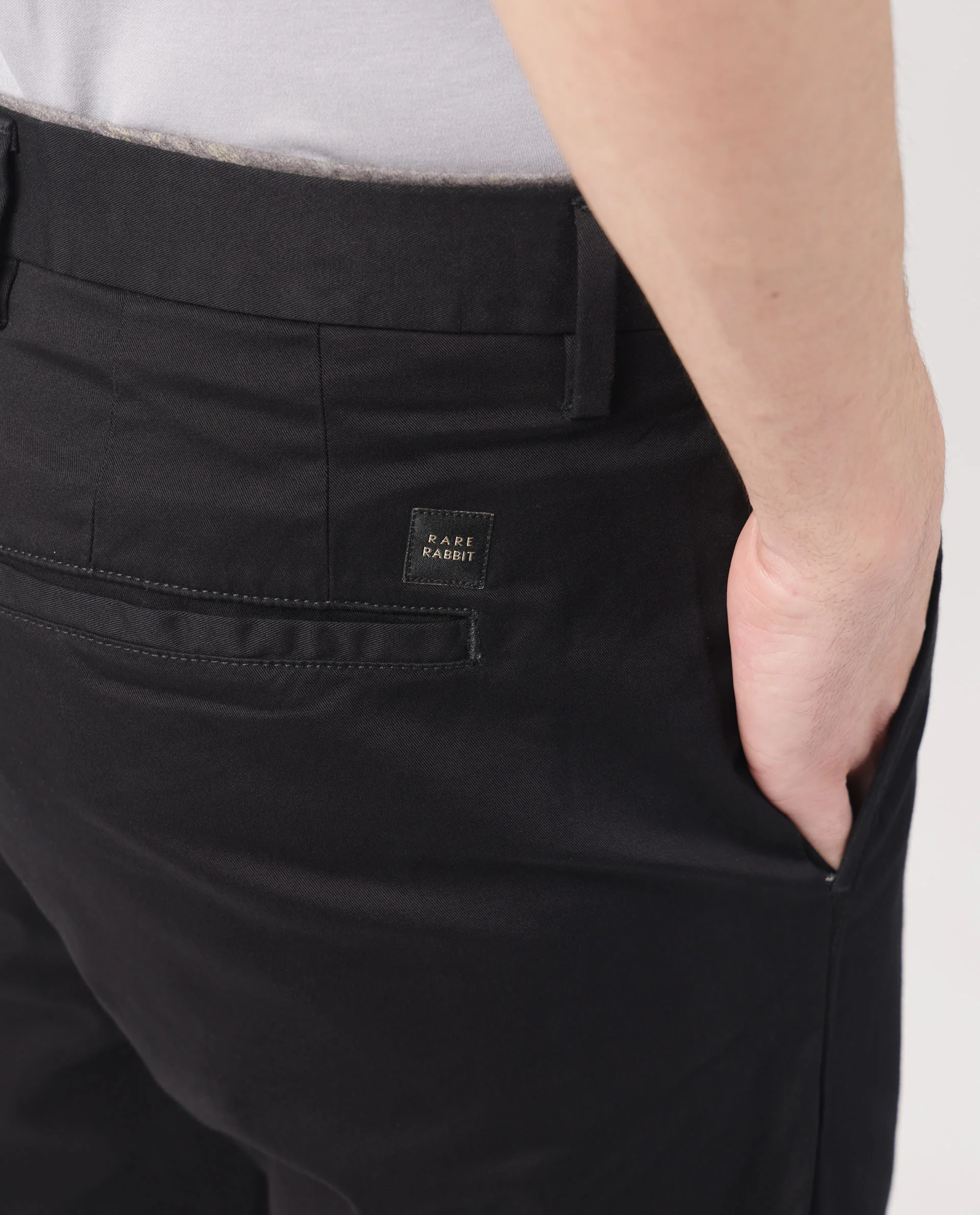 Rare Rabbit Men's Trews-1 Black Cotton Plain Slim Fit Trouser - Image 5