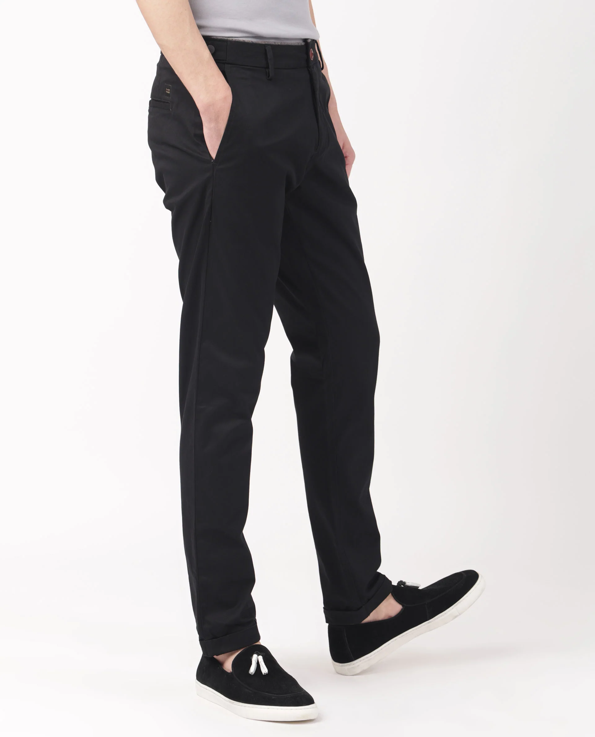 Rare Rabbit Men's Trews-1 Black Cotton Plain Slim Fit Trouser - Image 8