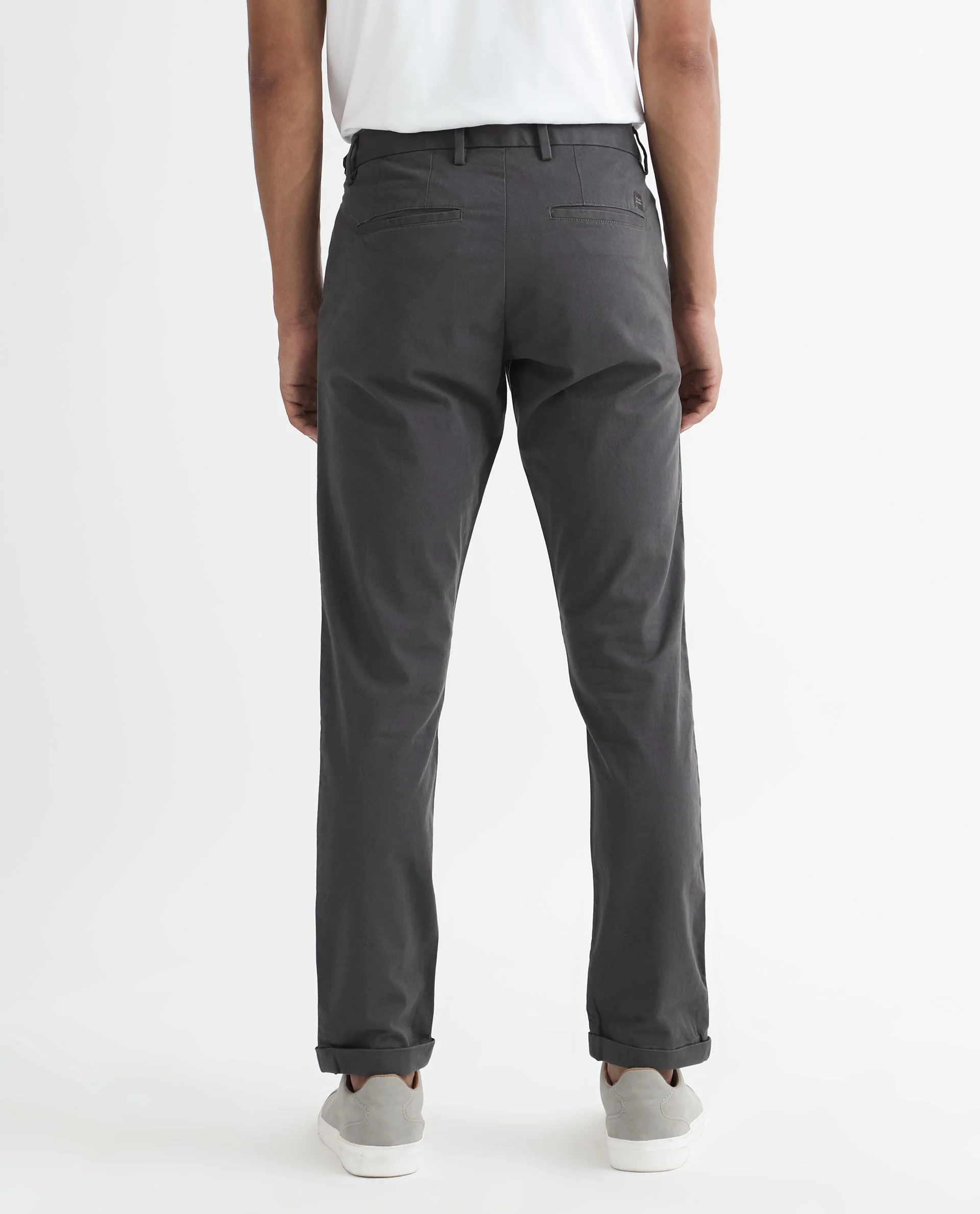Rare Rabbit Men's Trews-1 Grey Cotton Plain Regular Fit Trouser - Image 11