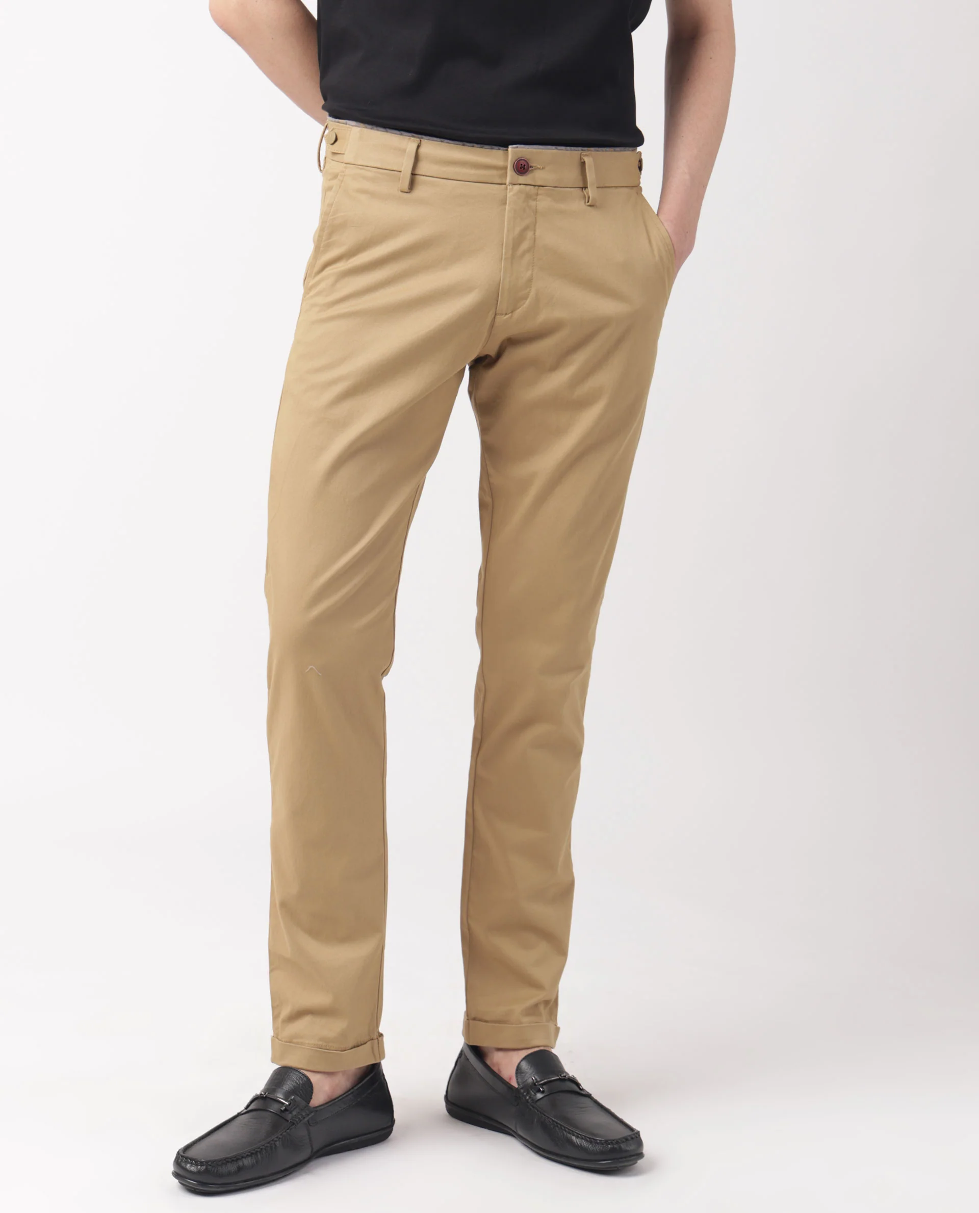 Rare Rabbit Men's Trews-1 Khaki Cotton Plain Regular Fit Trouser - Image 4