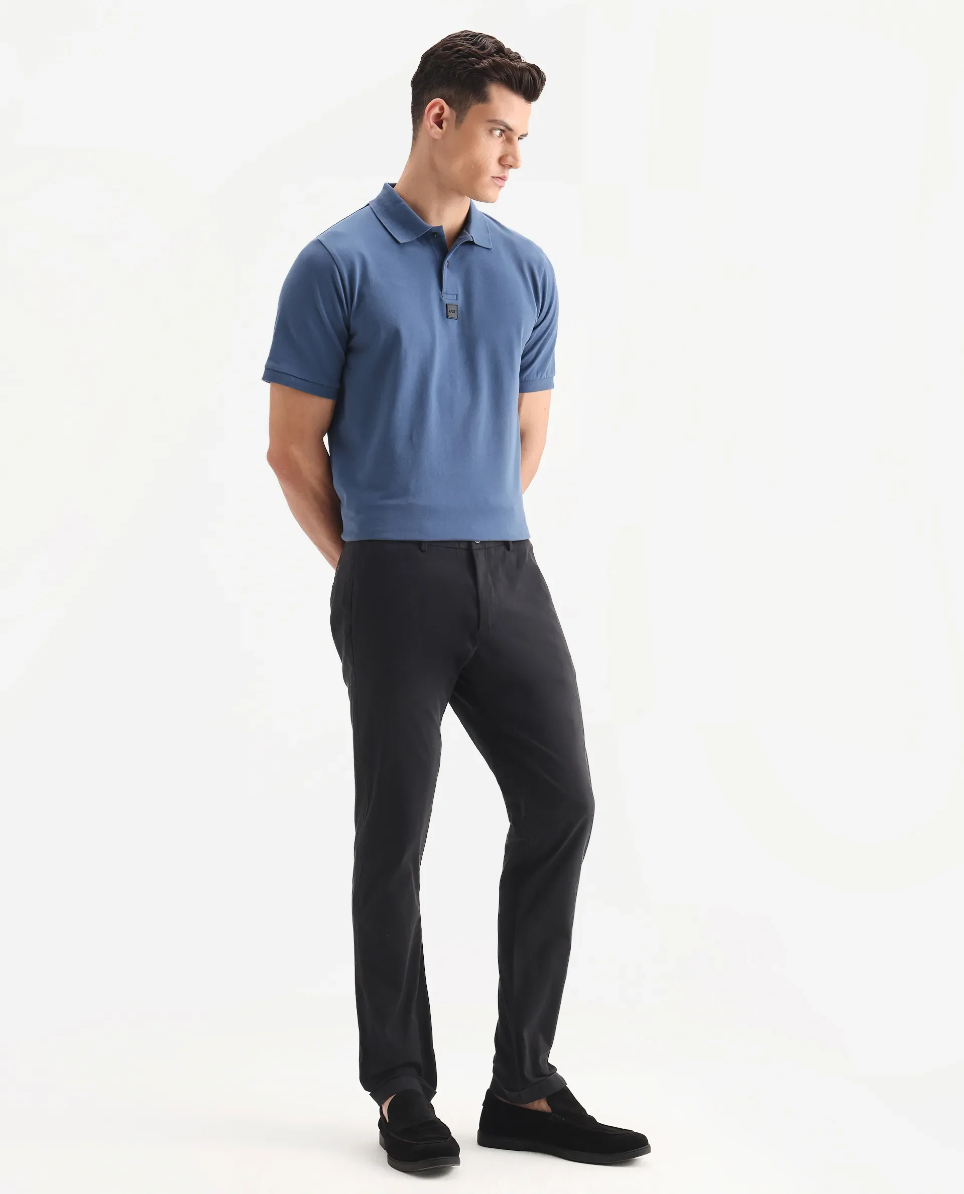 Rare Rabbit Men's Trews-22 Black Cotton Plain Regular Fit Trouser - Image 6