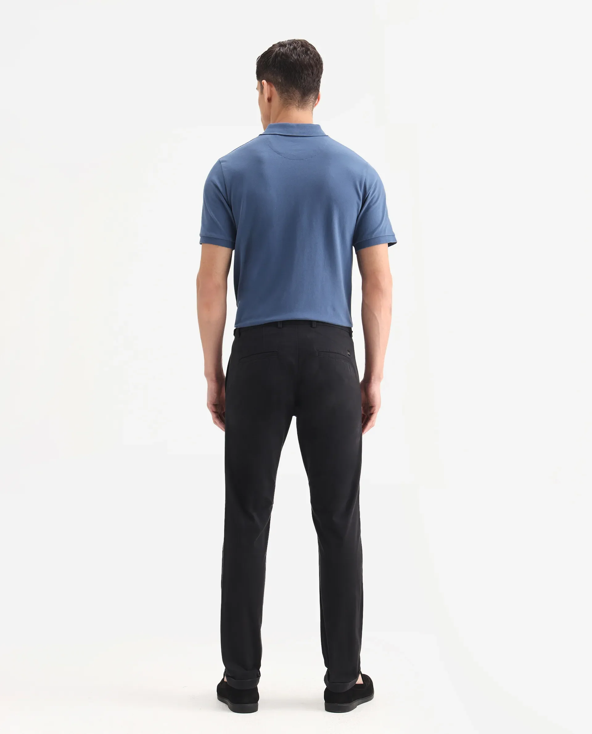 Rare Rabbit Men's Trews-22 Black Cotton Plain Regular Fit Trouser - Image 8