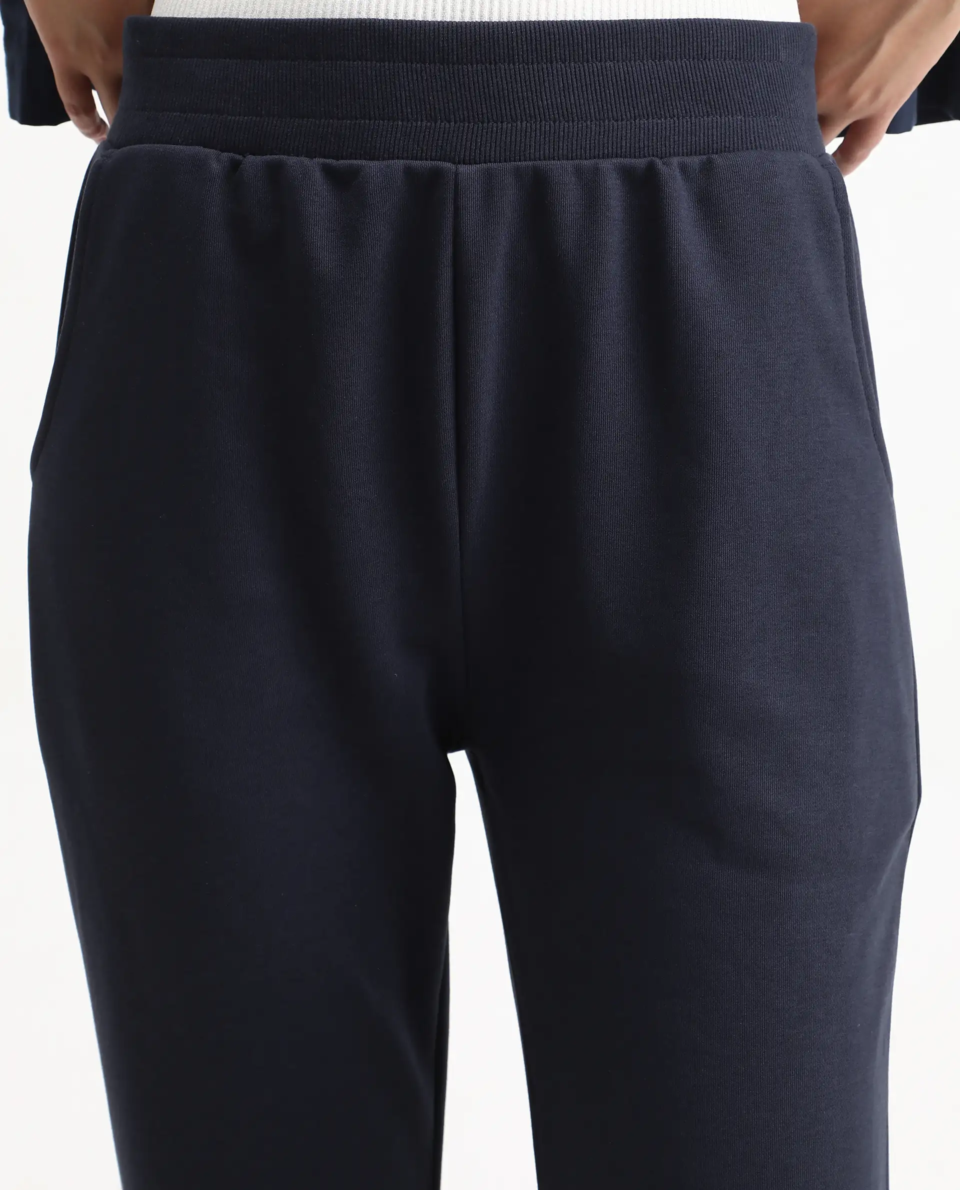 Rareism Women's Tribon Navy Cotton Blend Straight Fit Track Pant - Image 7