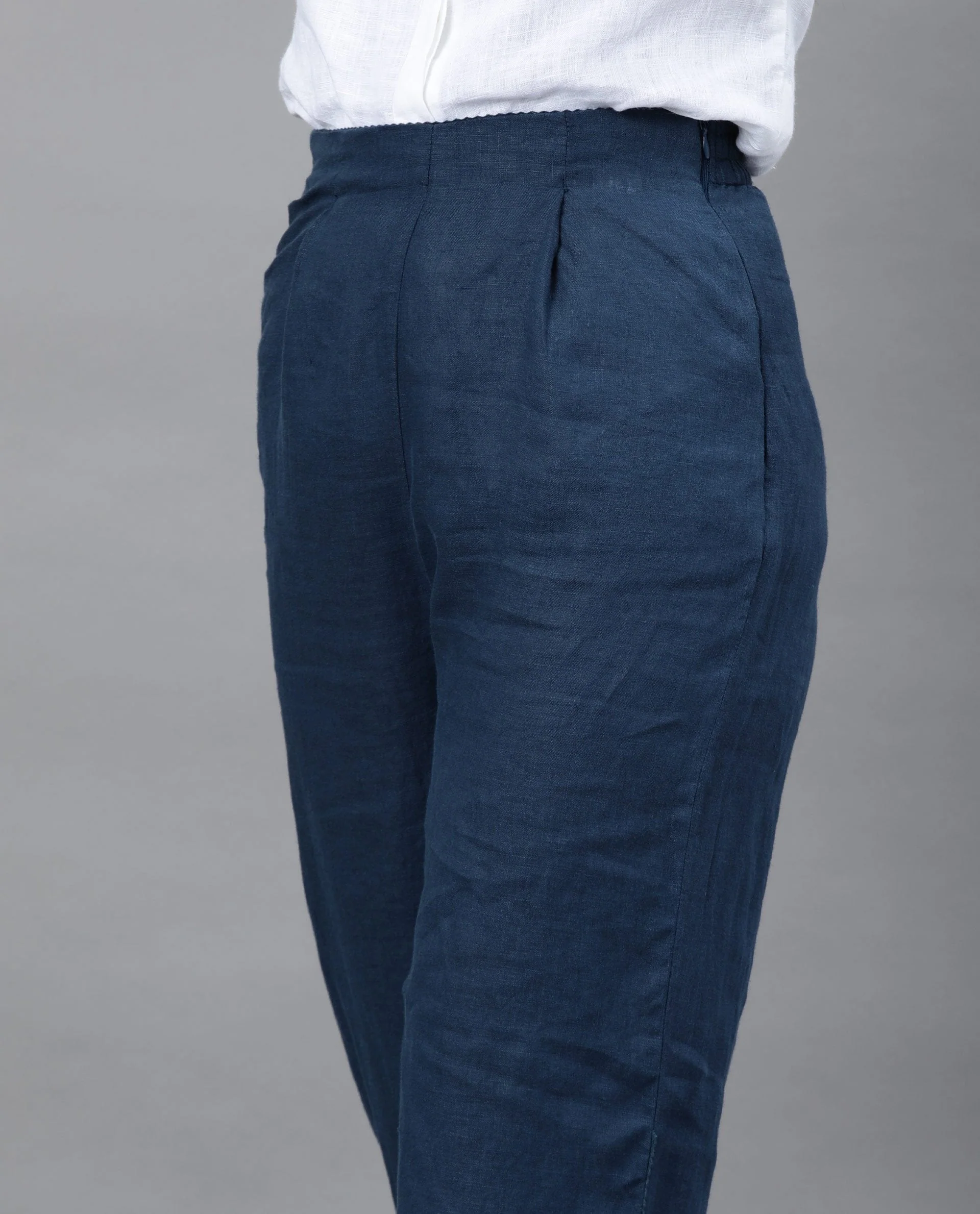 Rareism Women Trim Petrol Trousers Solid - Image 2