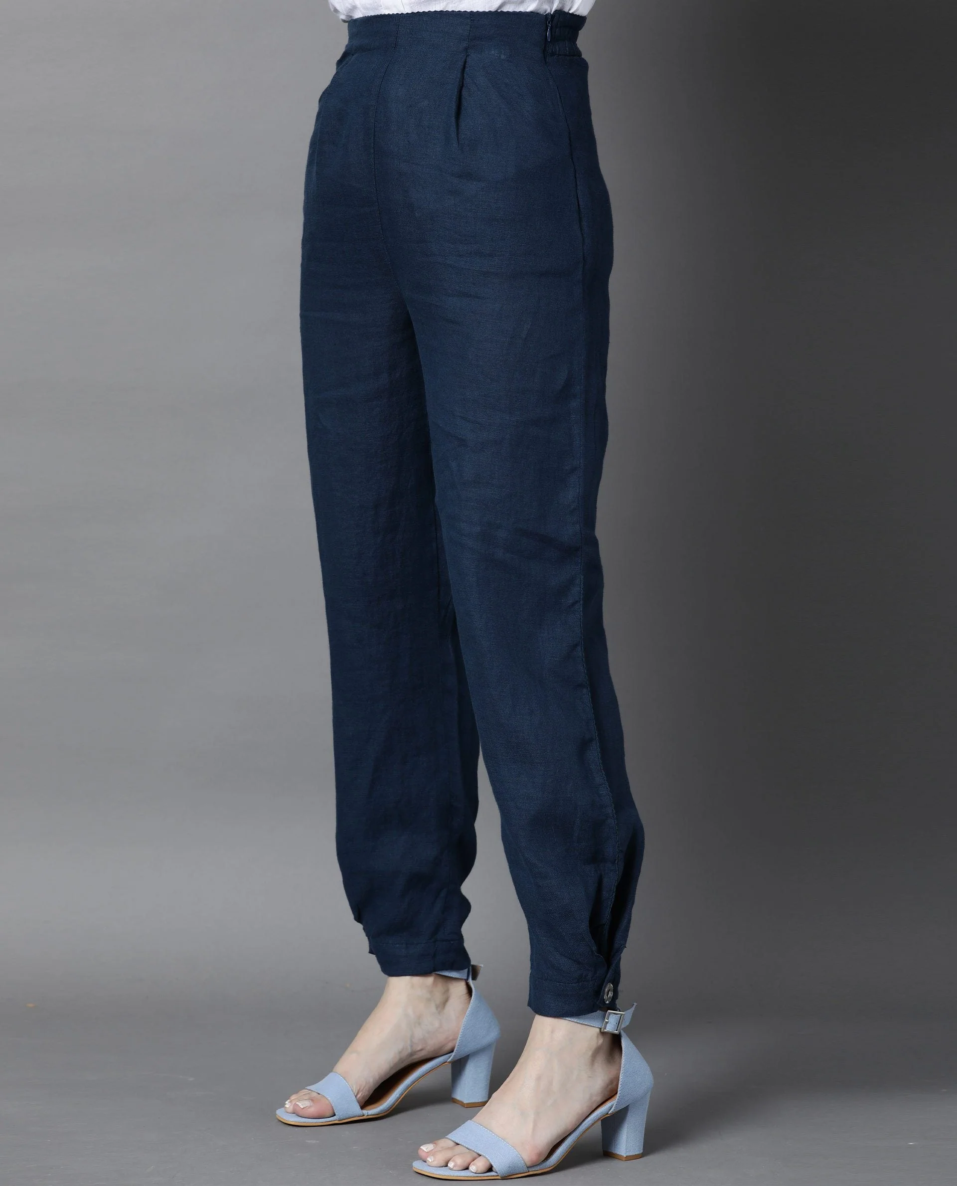 Rareism Women Trim Petrol Trousers Solid - Image 5