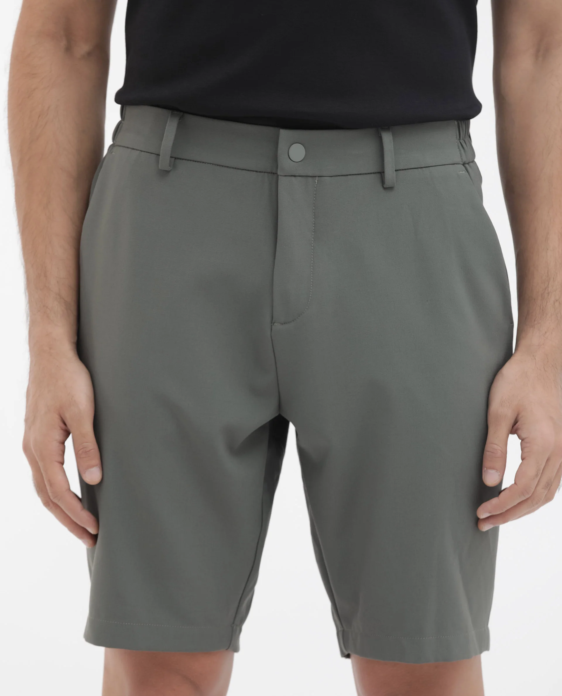 Rare Rabbit Men's Trip-1 Green Cotton Plain Regular Fit Shorts - Image 4