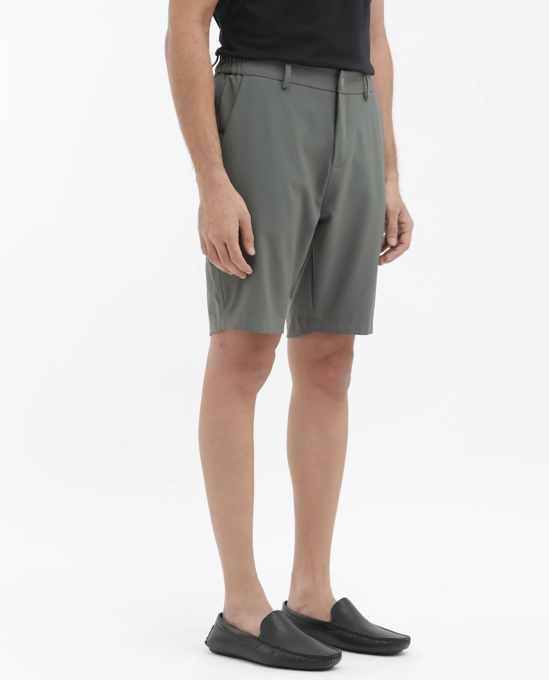 Rare Rabbit Men's Trip-1 Green Cotton Plain Regular Fit Shorts - Image 6