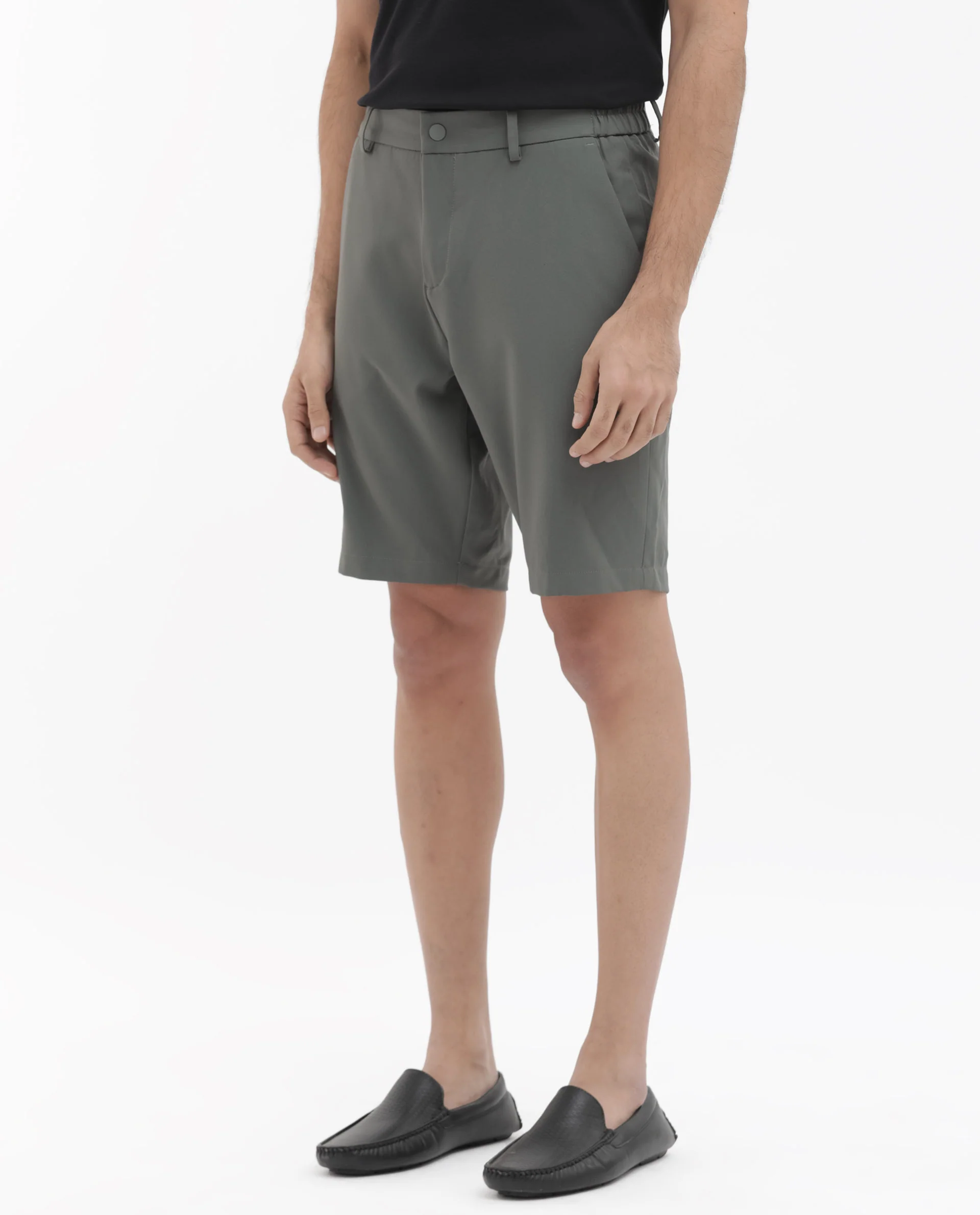 Rare Rabbit Men's Trip-1 Green Cotton Plain Regular Fit Shorts - Image 7