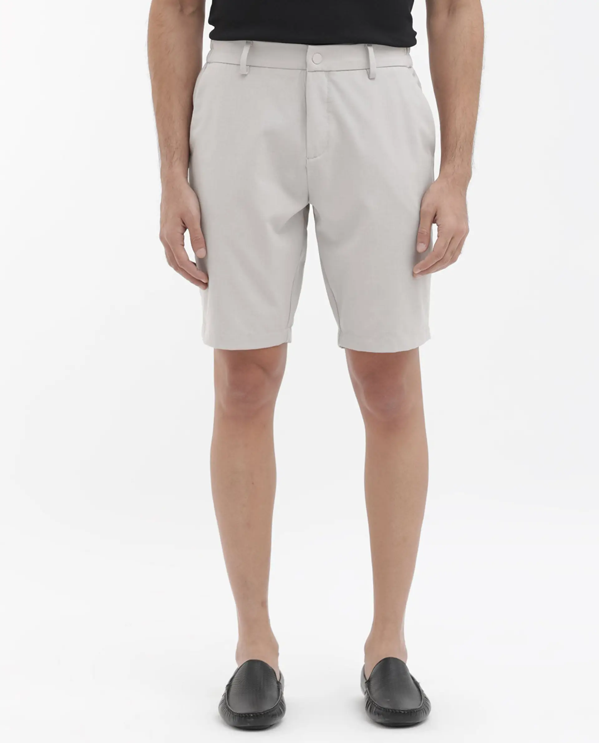 Rare Rabbit Men's Trip1 Light Beige Cotton Plain Relaxed Fit Shorts - Image 10