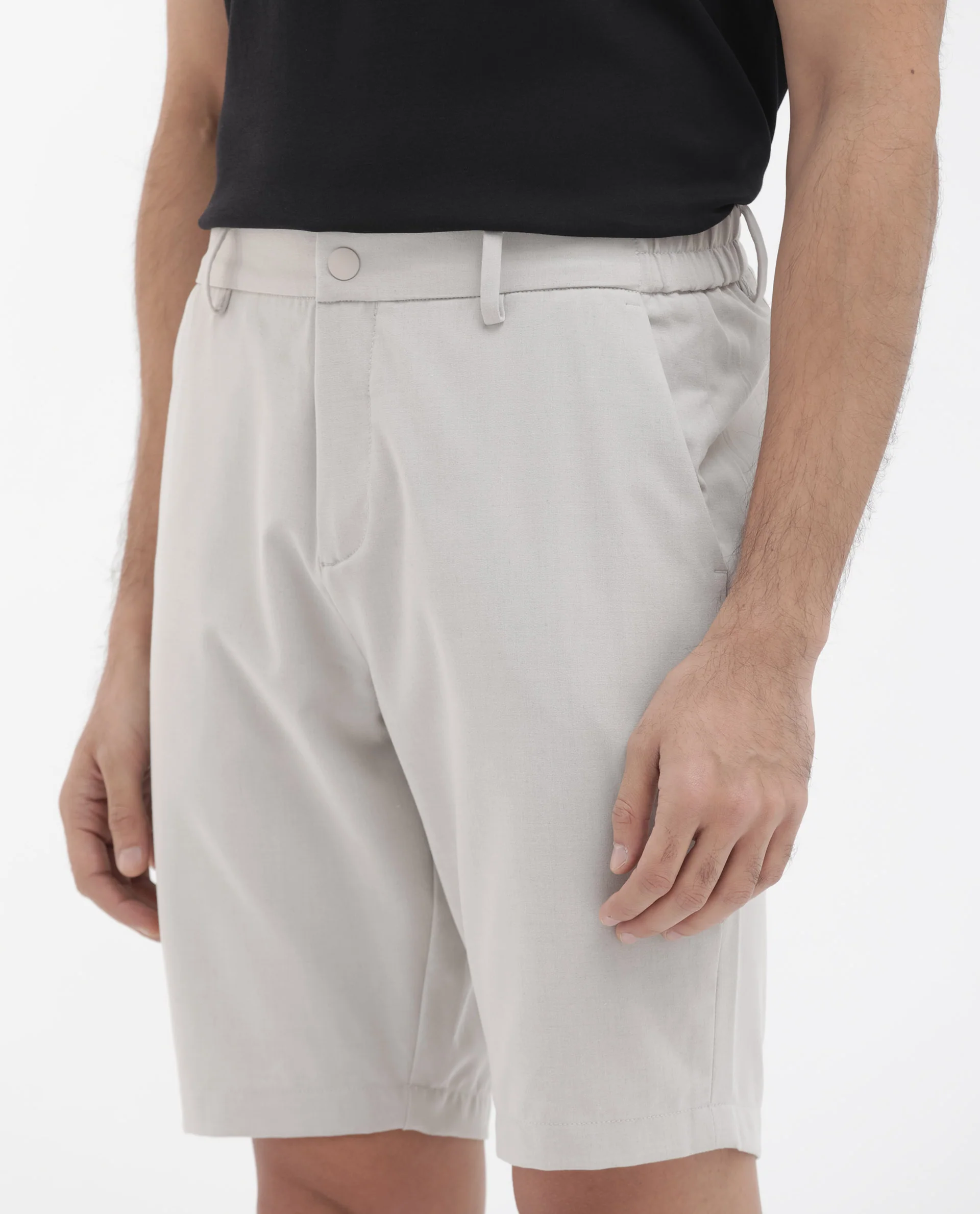 Rare Rabbit Men's Trip1 Light Beige Cotton Plain Relaxed Fit Shorts - Image 6