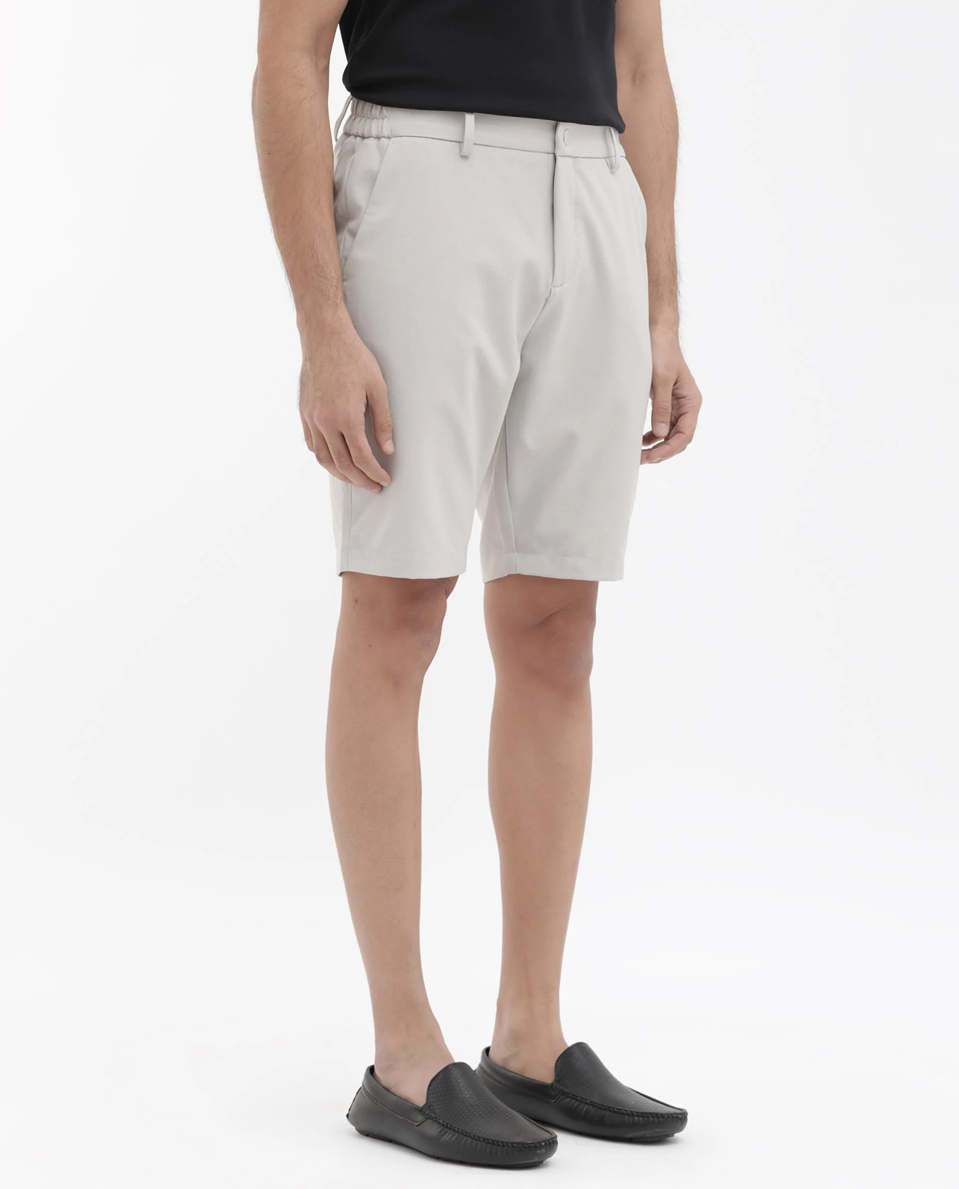 Rare Rabbit Men's Trip1 Light Beige Cotton Plain Relaxed Fit Shorts - Image 7