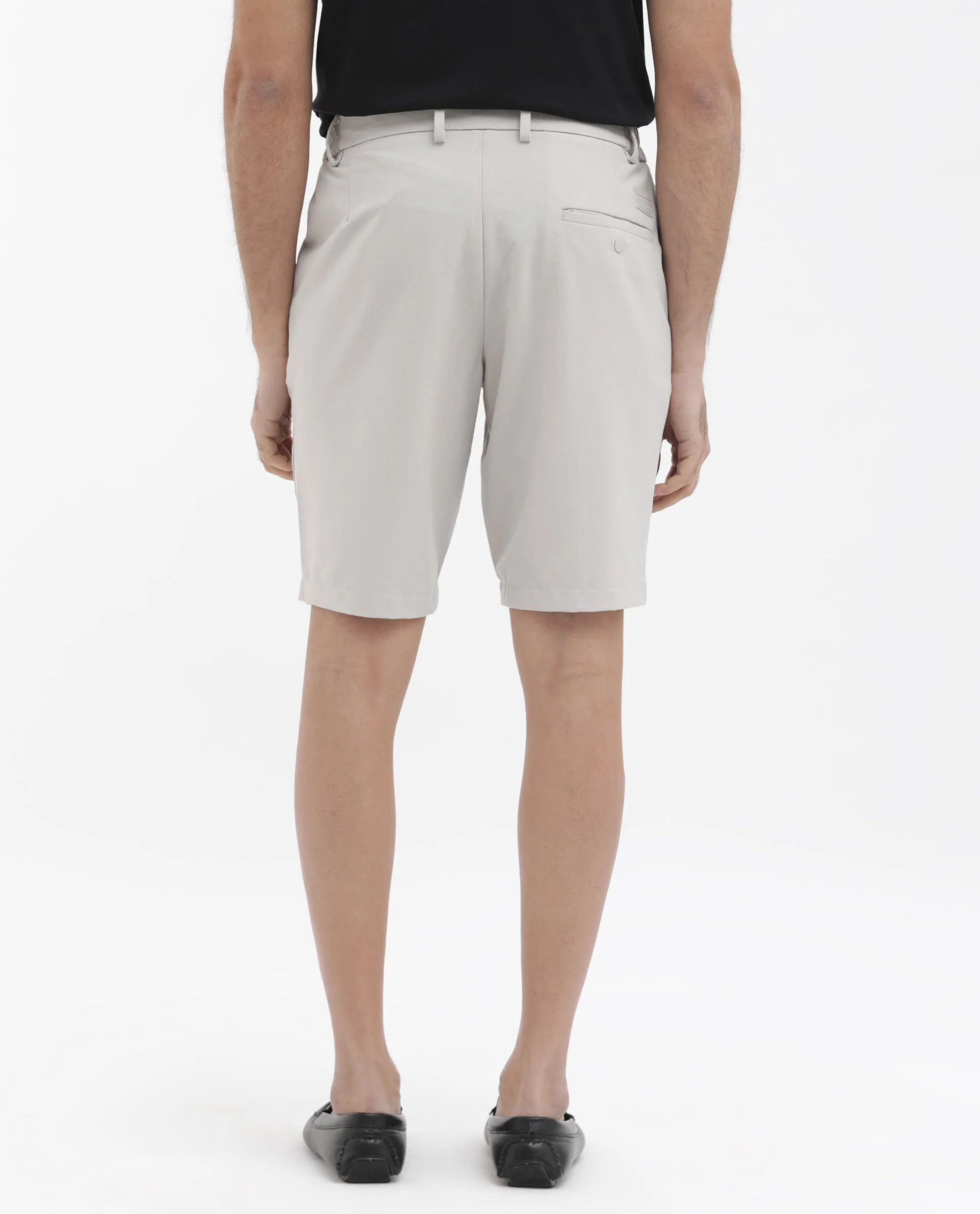 Rare Rabbit Men's Trip1 Light Beige Cotton Plain Relaxed Fit Shorts - Image 9