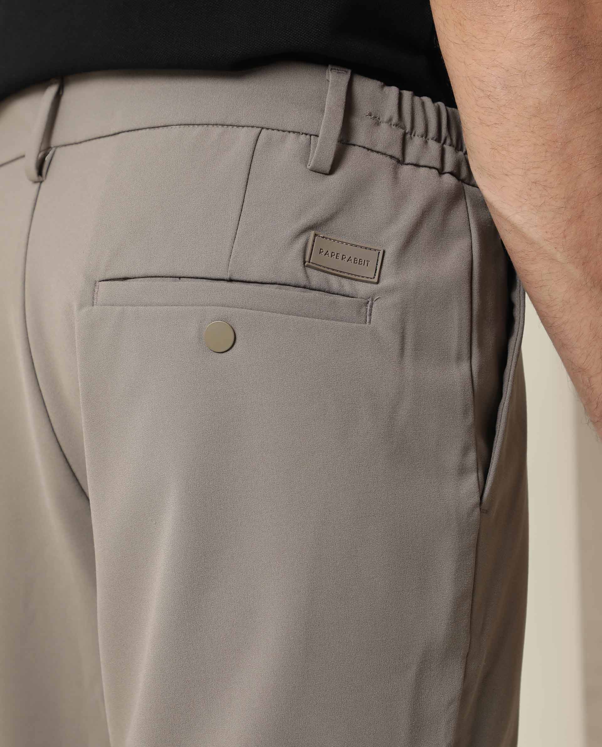 Rare Rabbit Men's Trip Khaki Polyester Plain Regular Fit Shorts - Image 8