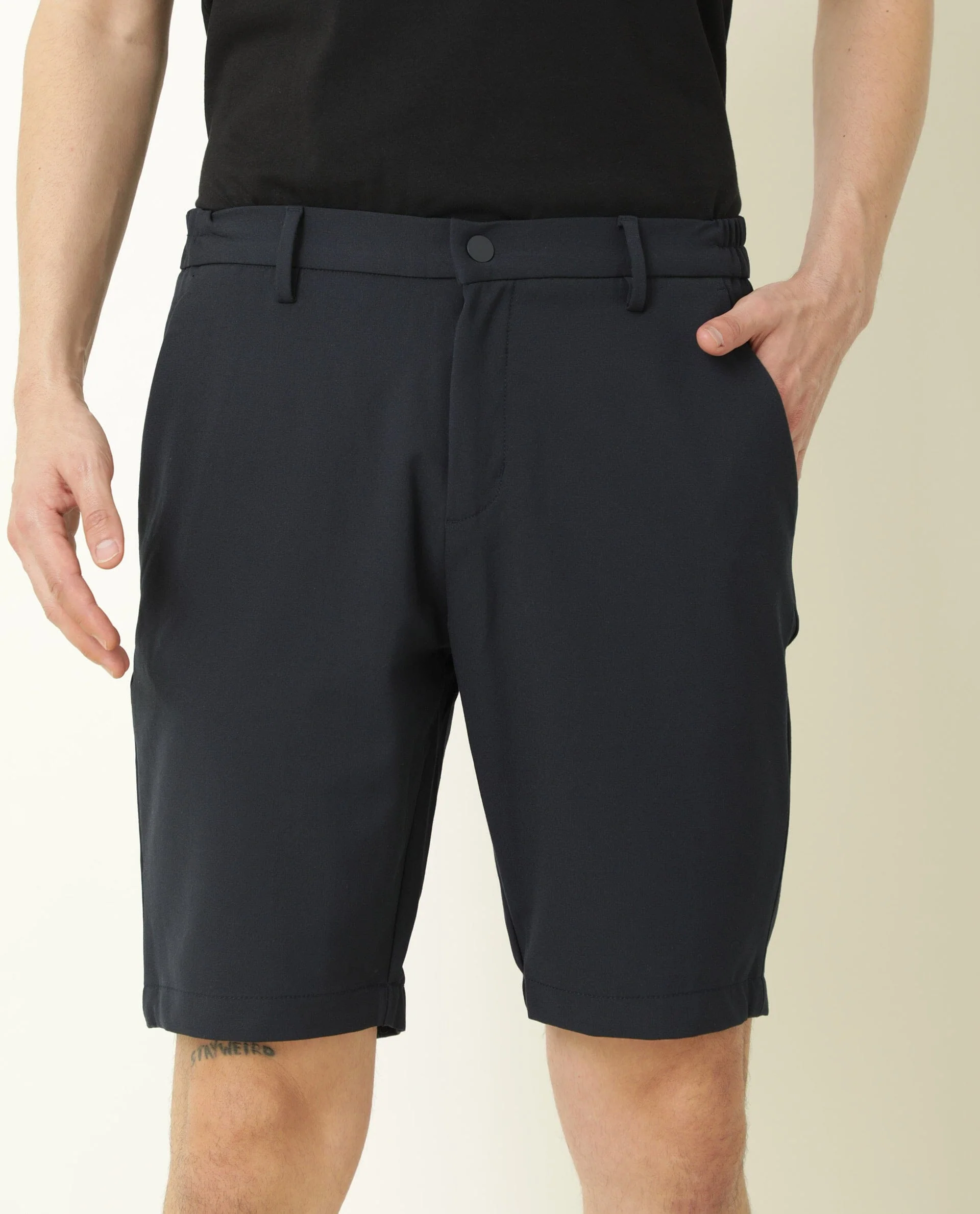 Rare Rabbit Men's Trip Navy Polyester Plain Relaxed Fit Shorts - Image 4