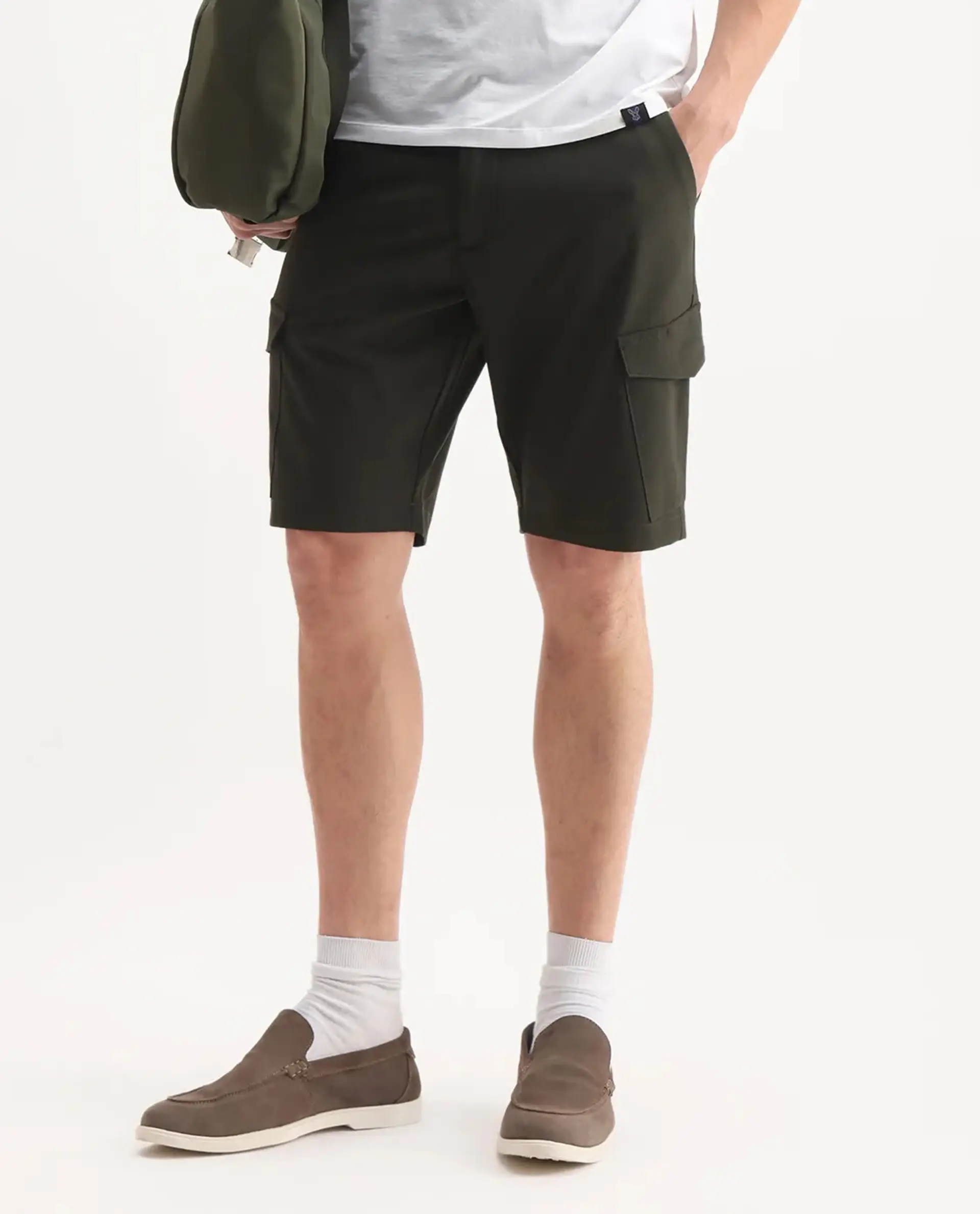 Rare Rabbit Men Tripco-Aw25 Dark Green Polyester Blend Plain Relaxed Fit Shorts - Image 6