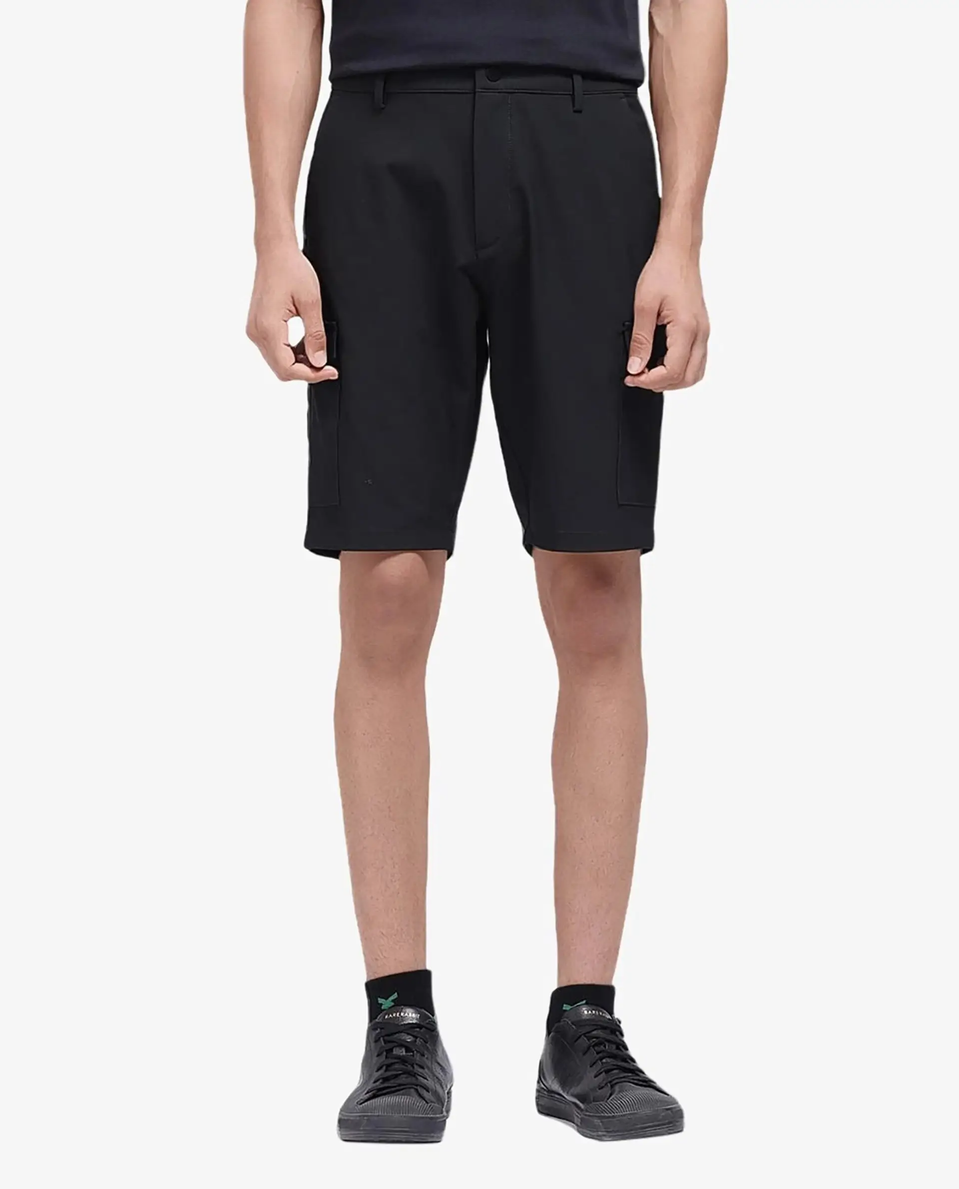 Rare Rabbit Men's Tripco Black Polyester Blend Plain Relaxed Fit Shorts - Image 11
