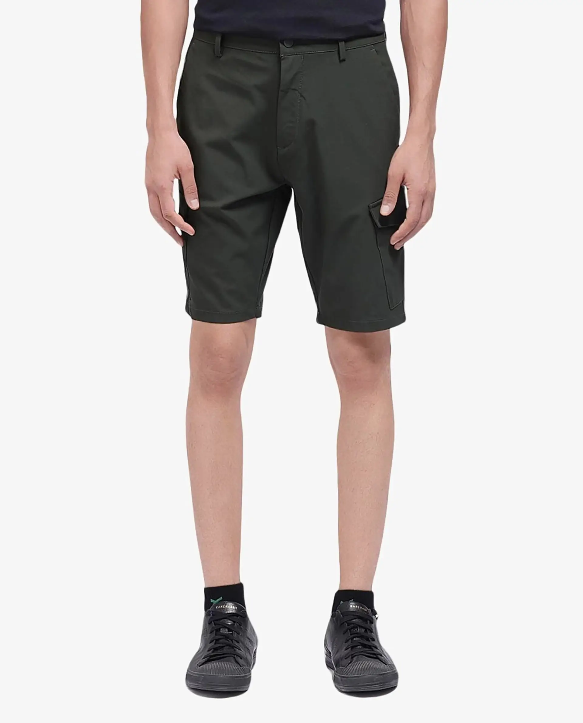 Rare Rabbit Men's Tripco Olive Polyester Blend Plain Relaxed Fit Shorts - Image 11