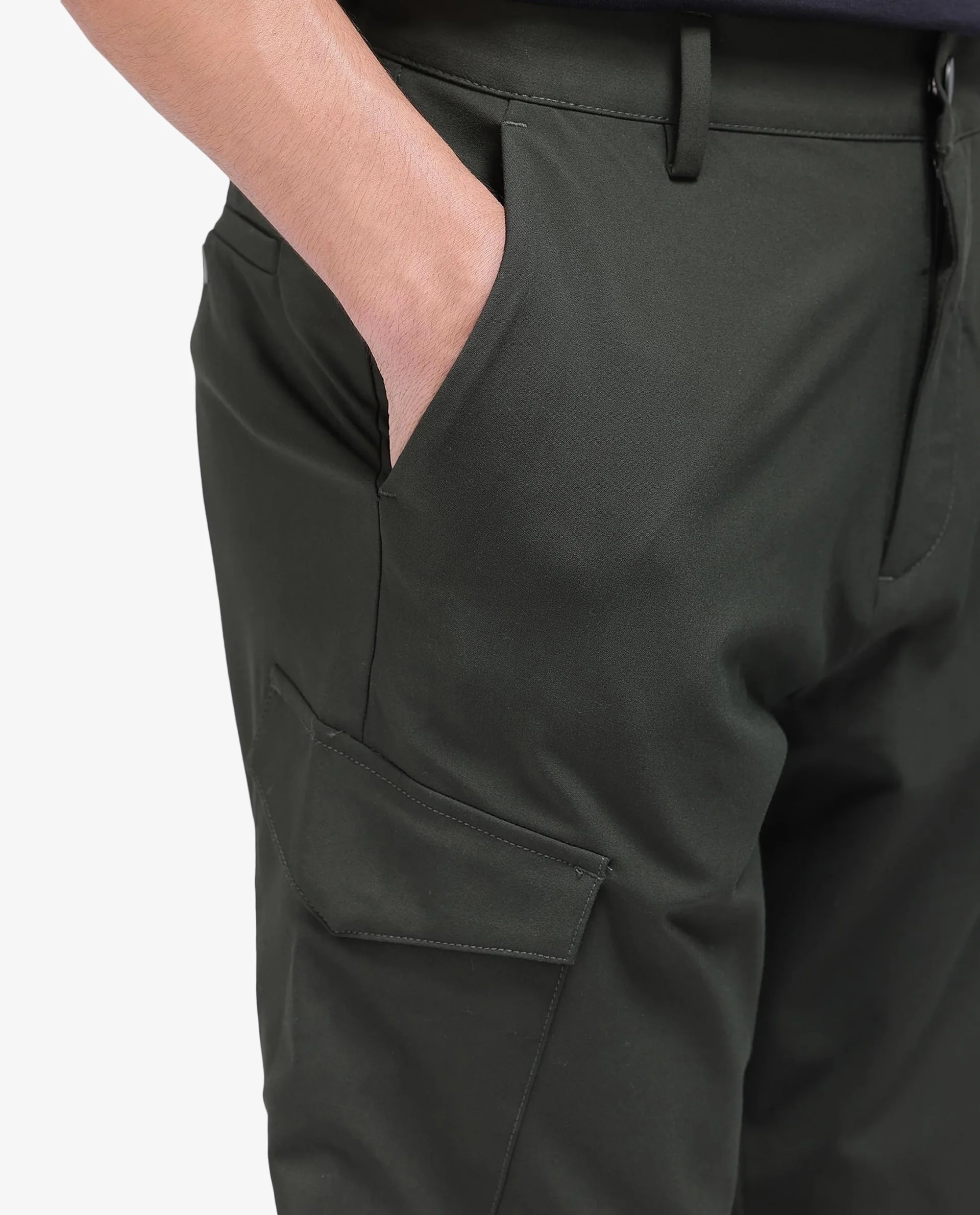 Rare Rabbit Men's Tripco Olive Polyester Blend Plain Relaxed Fit Shorts - Image 8