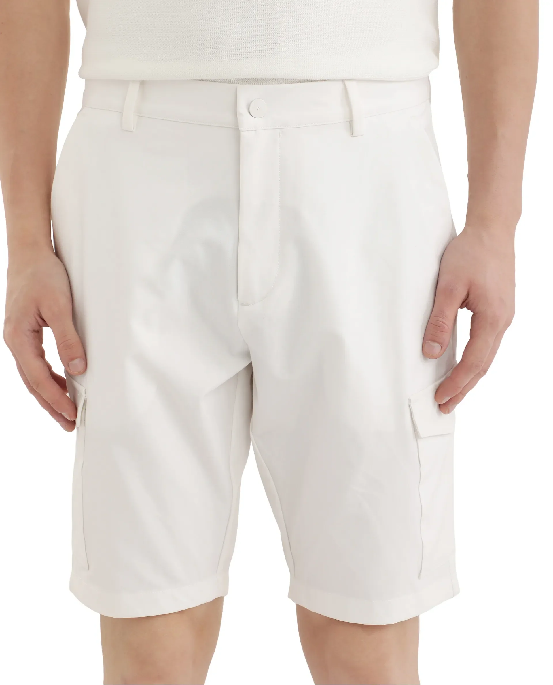Rare Rabbit Men's Tripco White Polyester Blend Plain Relaxed Fit Shorts - Image 6