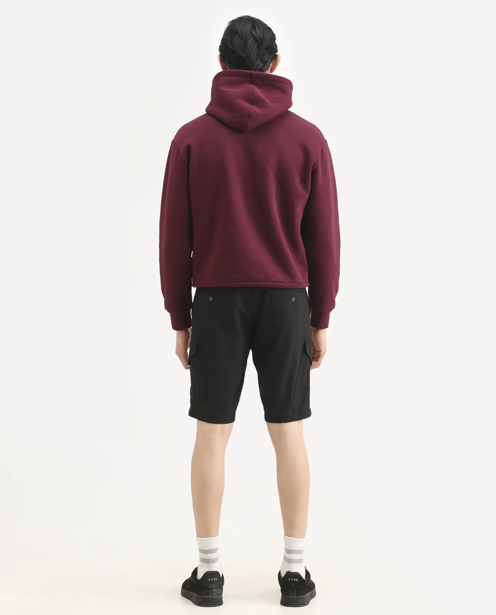 Rare Rabbit Men's Tripco-Ss26 Black Polyester Blend Fabric Relaxed Fit Plain Shorts - Image 8