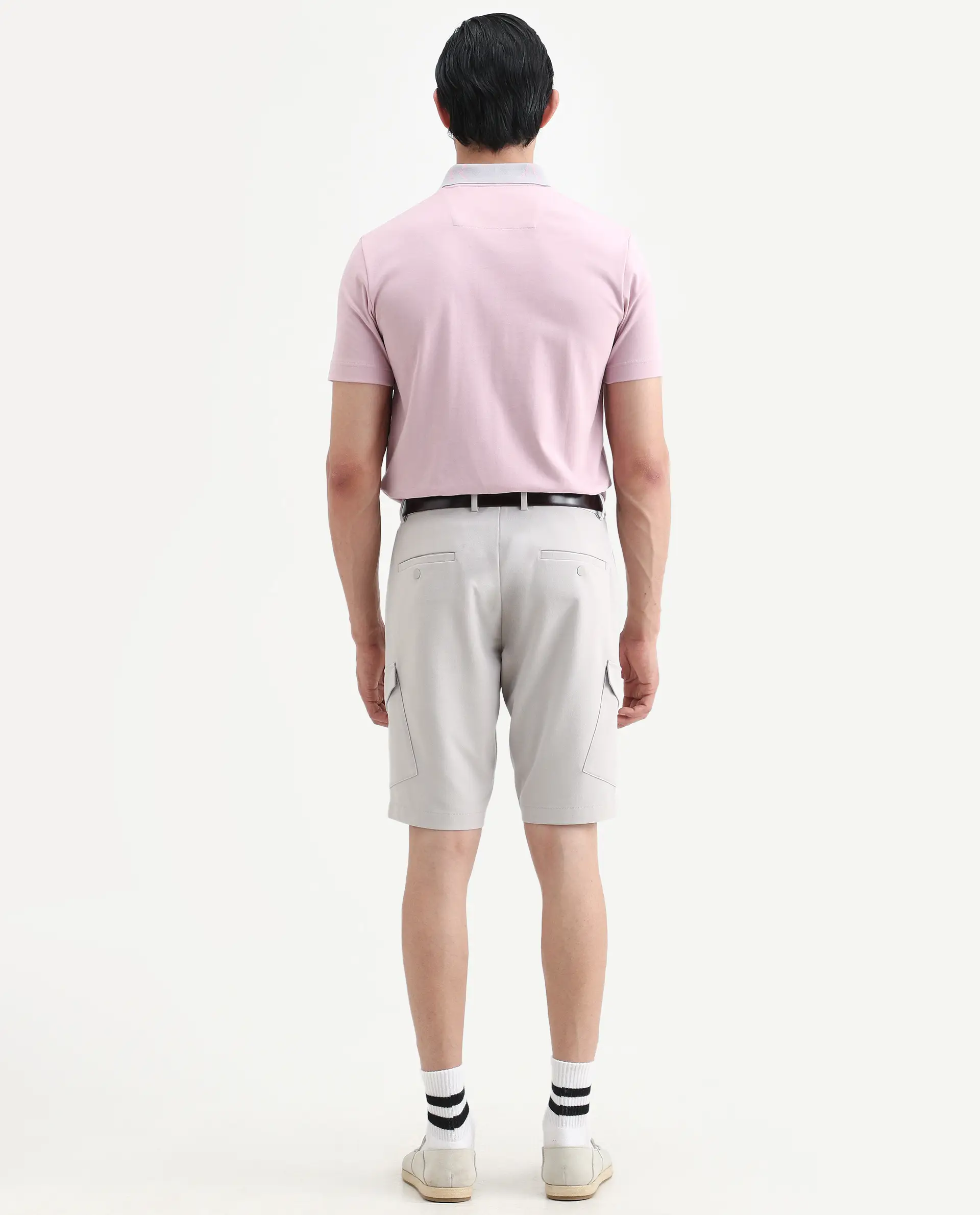 Rare Rabbit Men's Tripco-Ss26 Light Beige Polyester Blend Fabric Relaxed Fit Plain Shorts - Image 7